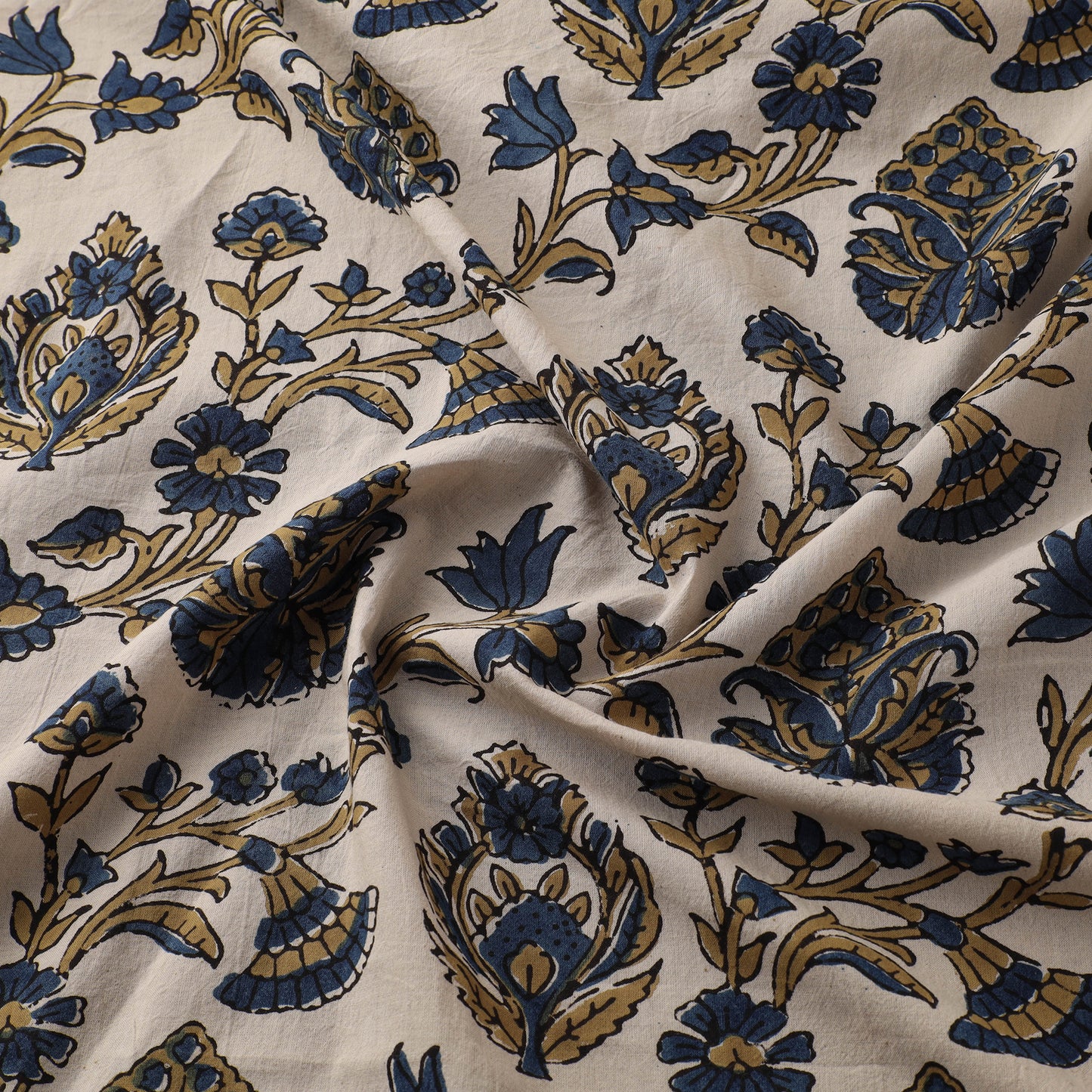 Kutch Hand Block Ajrakh Print Natural Dyed Cotton Fabric 14