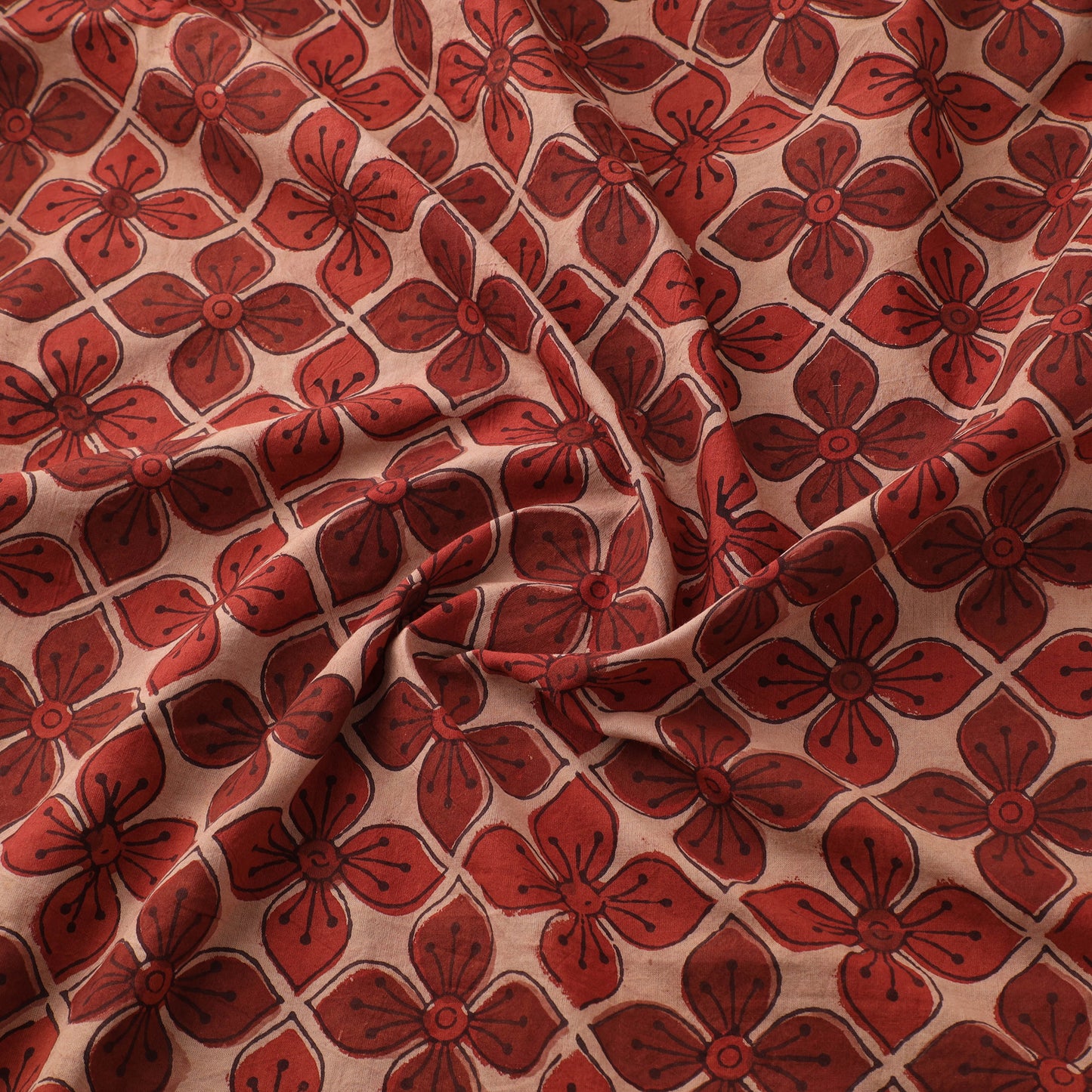 Kutch Hand Block Ajrakh Print Natural Dyed Cotton Fabric 19