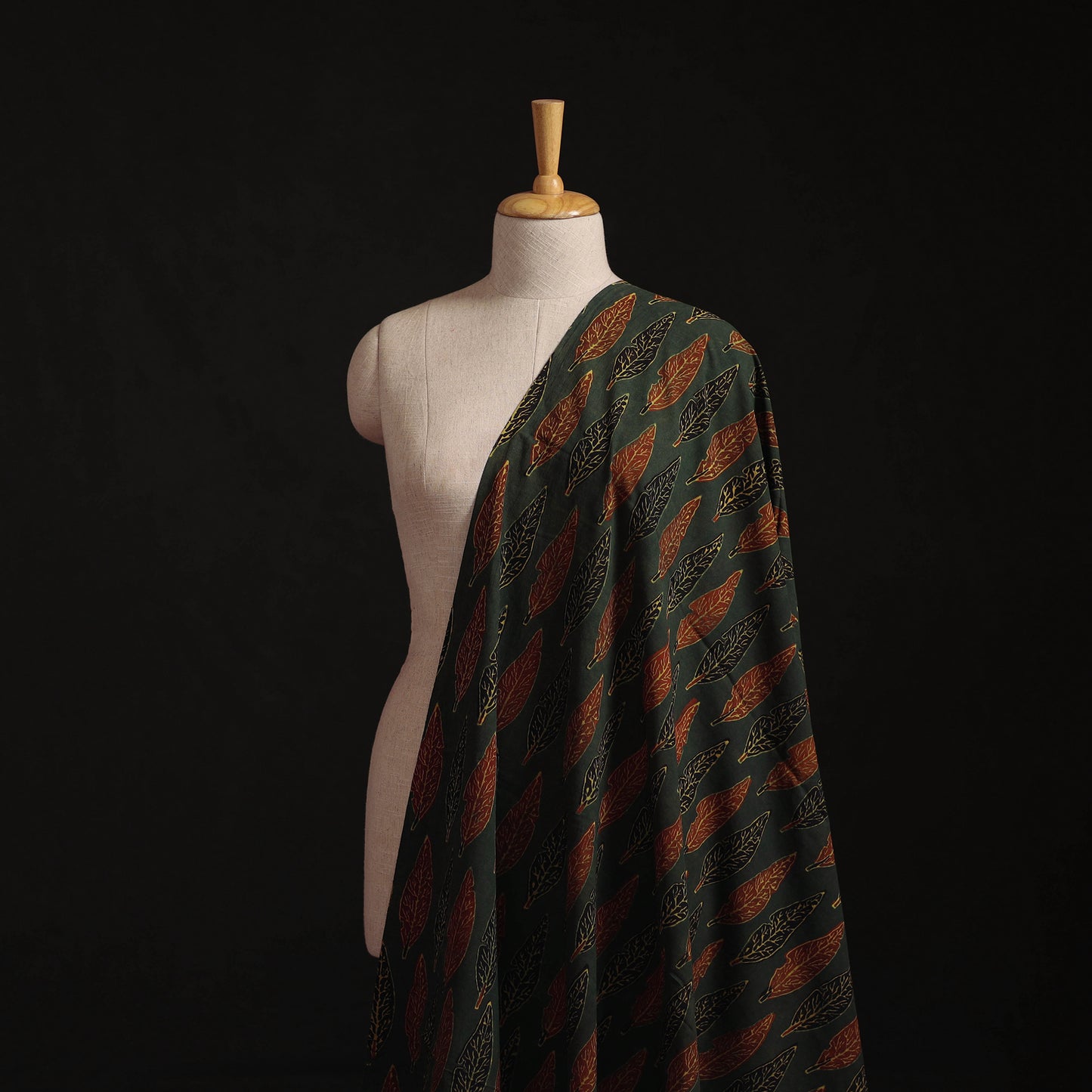 Kutch Hand Block Ajrakh Print Natural Dyed Cotton Fabric 52