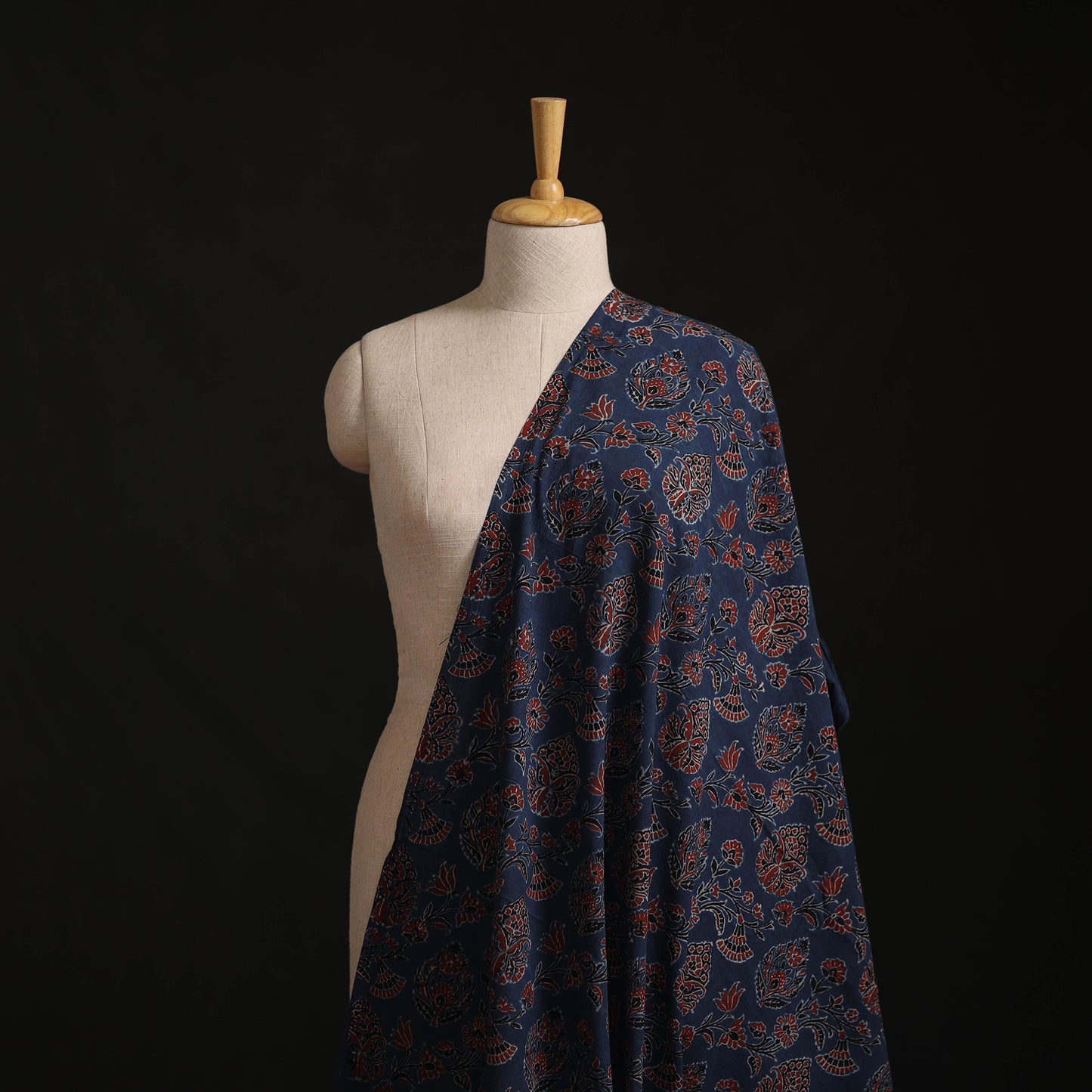 Kutch Hand Block Ajrakh Print Natural Dyed Cotton Fabric 45
