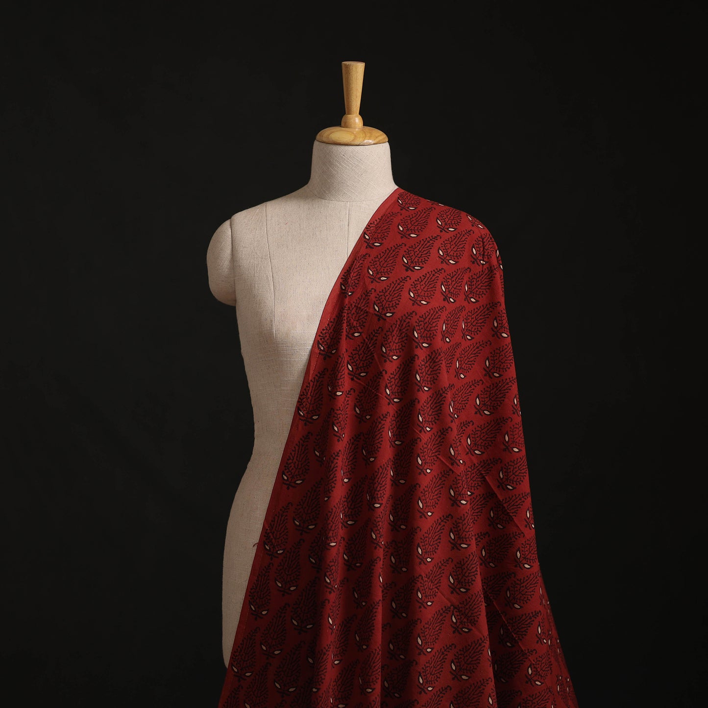 Kutch Hand Block Ajrakh Print Natural Dyed Cotton Fabric 31