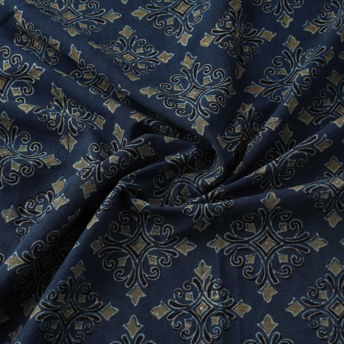 Kutch Hand Block Ajrakh Print Natural Dyed Cotton Fabric 26