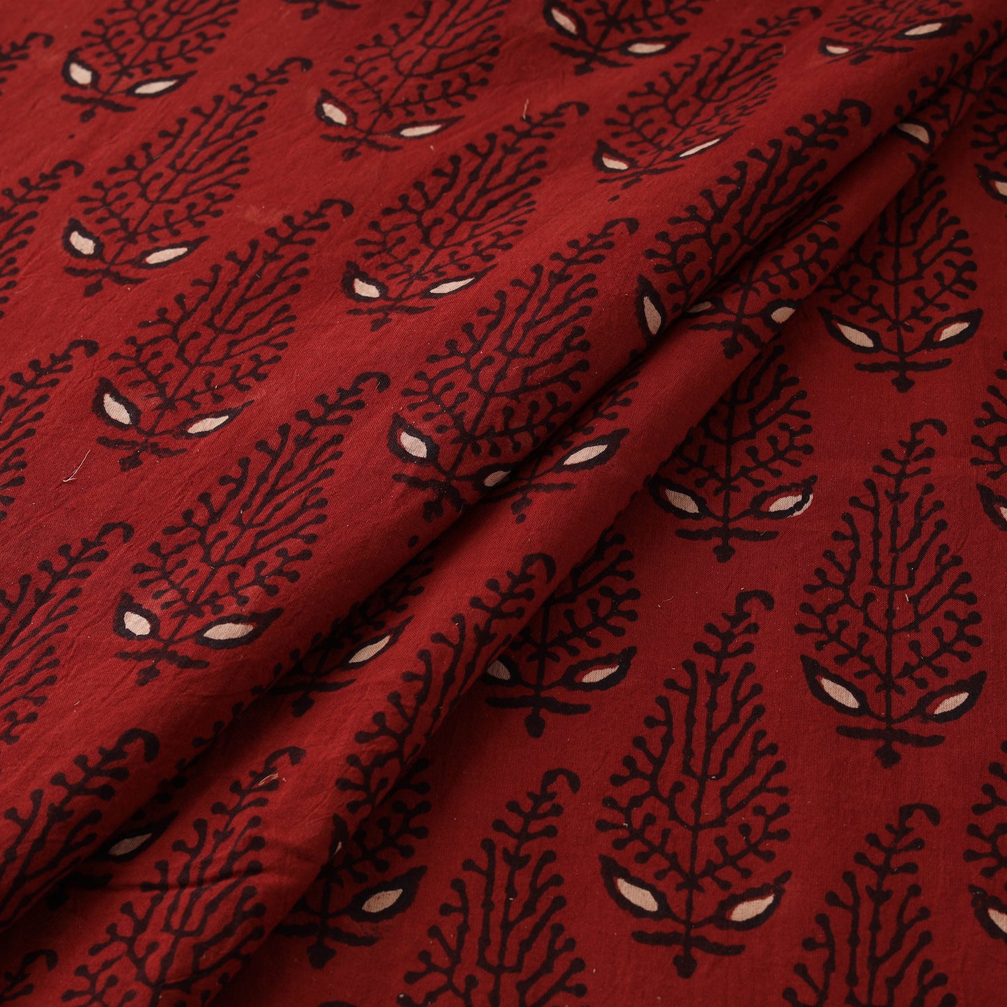 Kutch Hand Block Ajrakh Print Natural Dyed Cotton Fabric 31