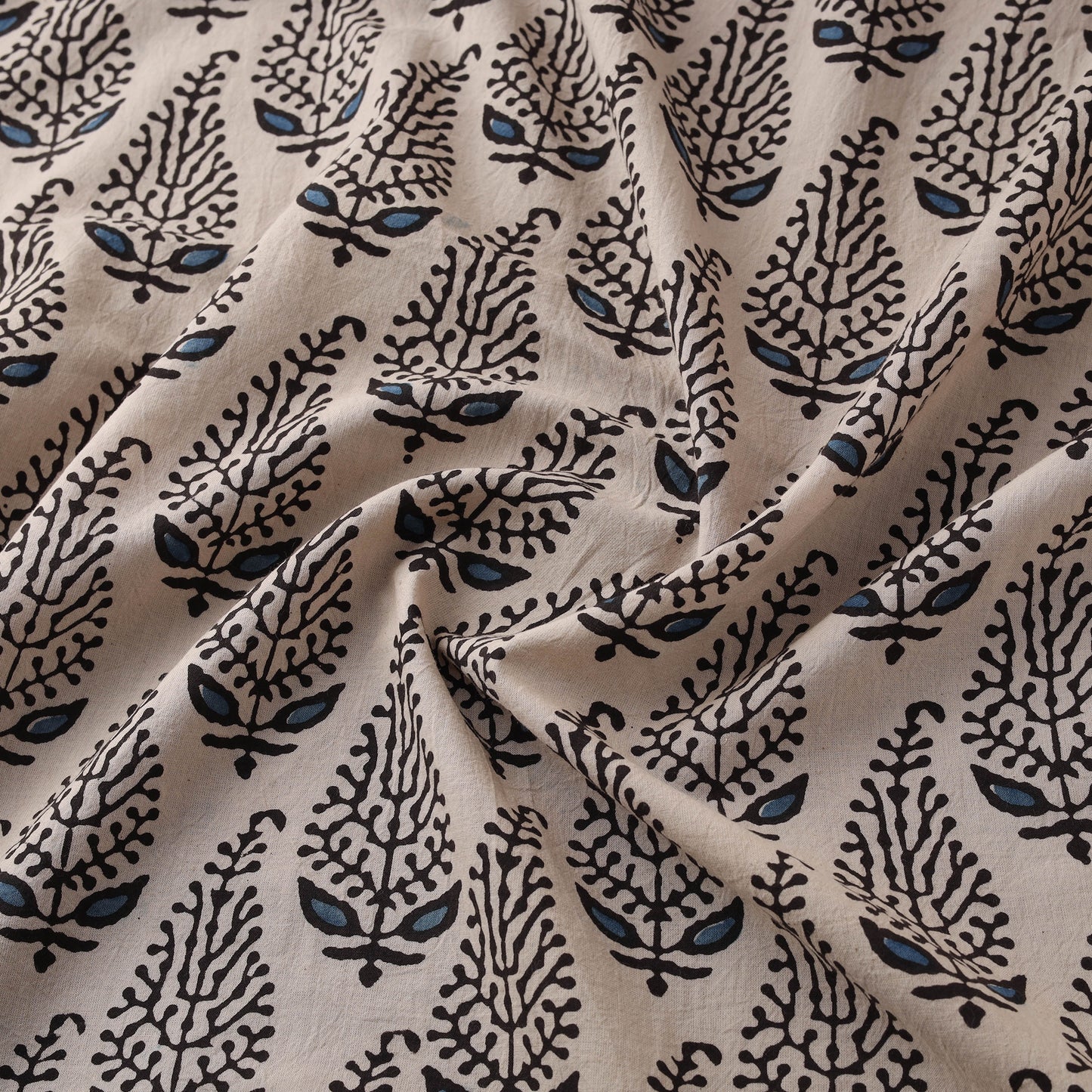 Kutch Hand Block Ajrakh Print Natural Dyed Cotton Fabric 32