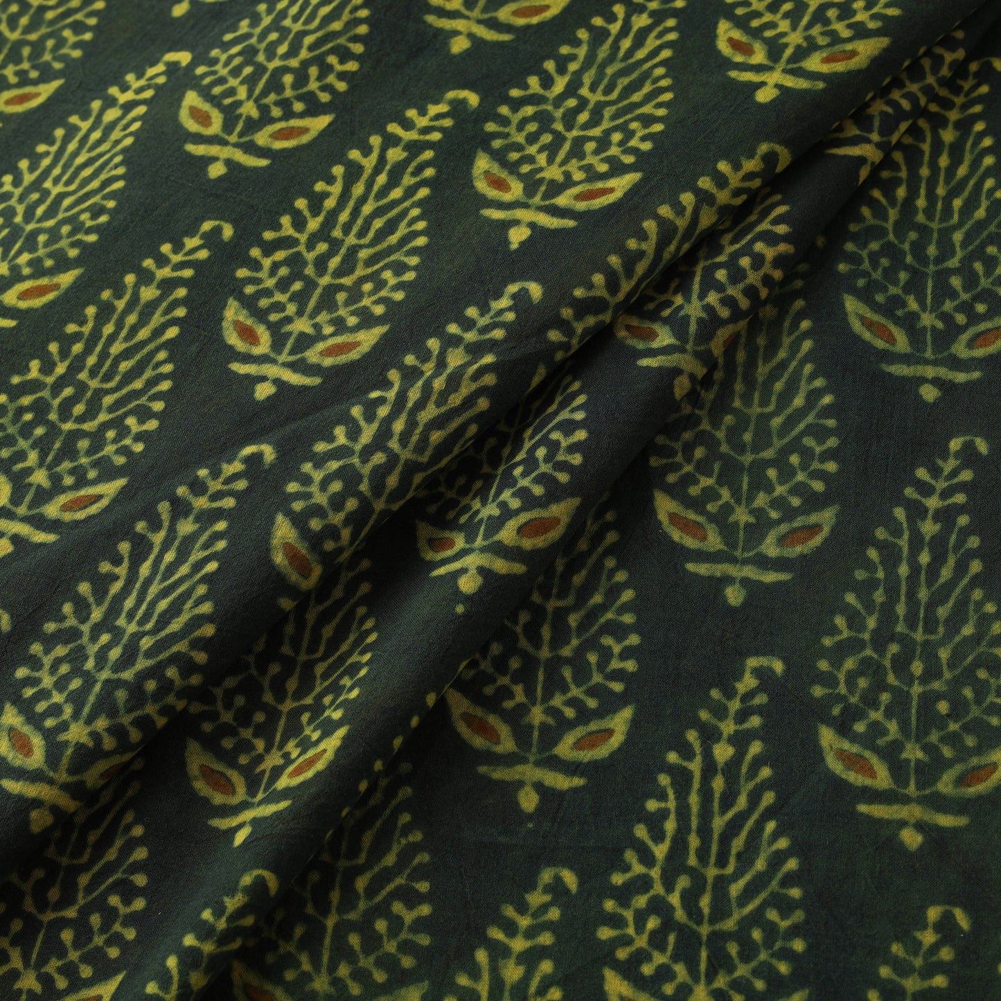 Kutch Hand Block Ajrakh Print Natural Dyed Cotton Fabric 34