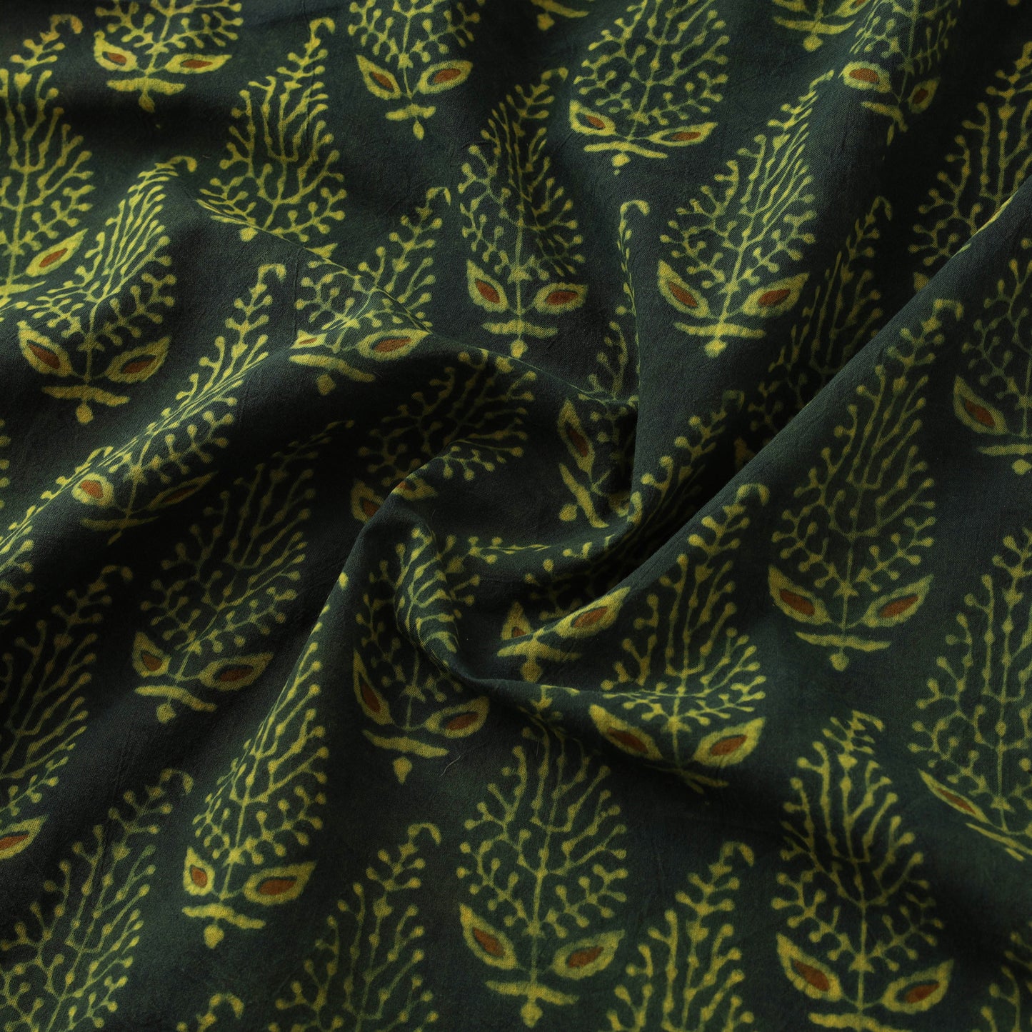 Kutch Hand Block Ajrakh Print Natural Dyed Cotton Fabric 34