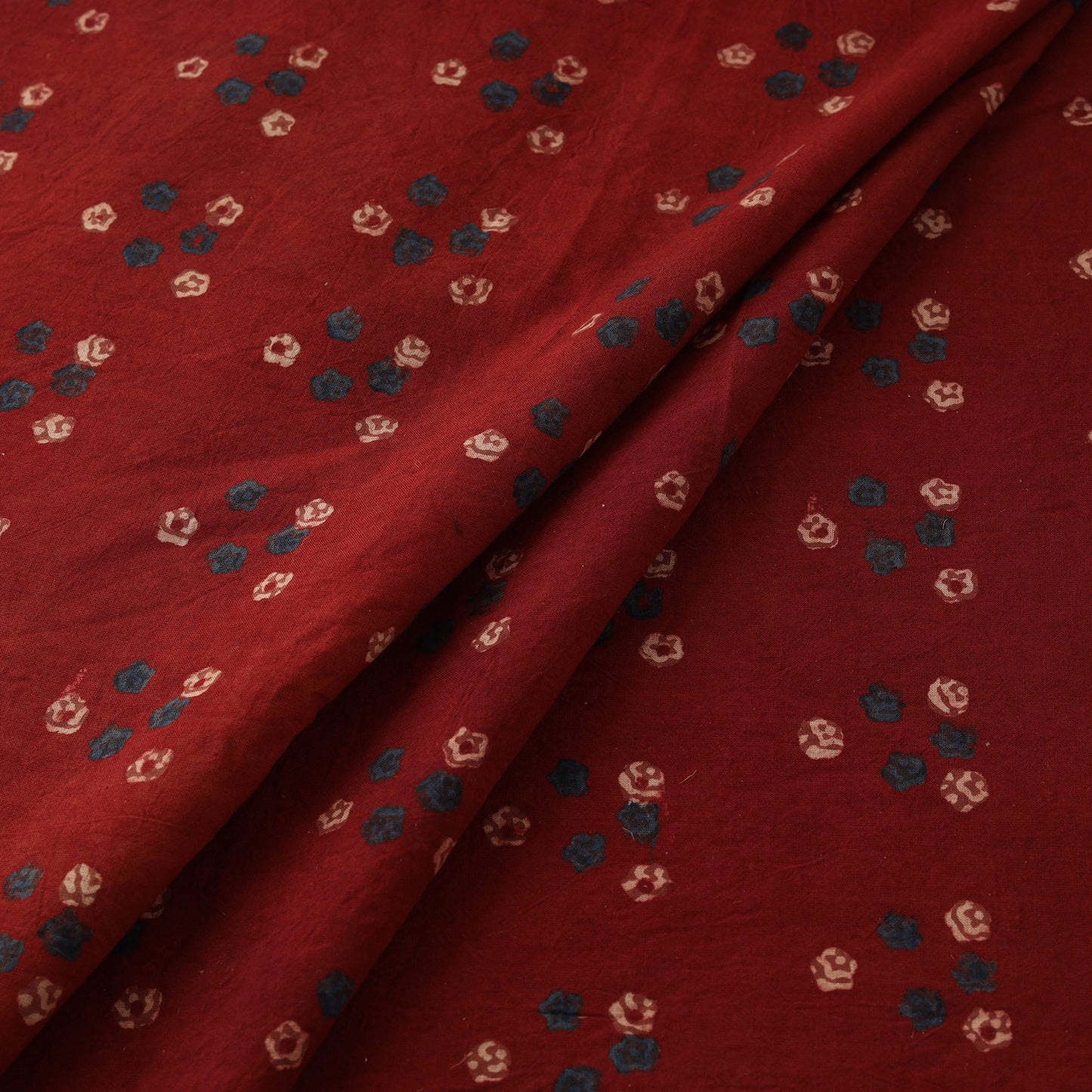 Kutch Hand Block Ajrakh Print Natural Dyed Cotton Fabric 37