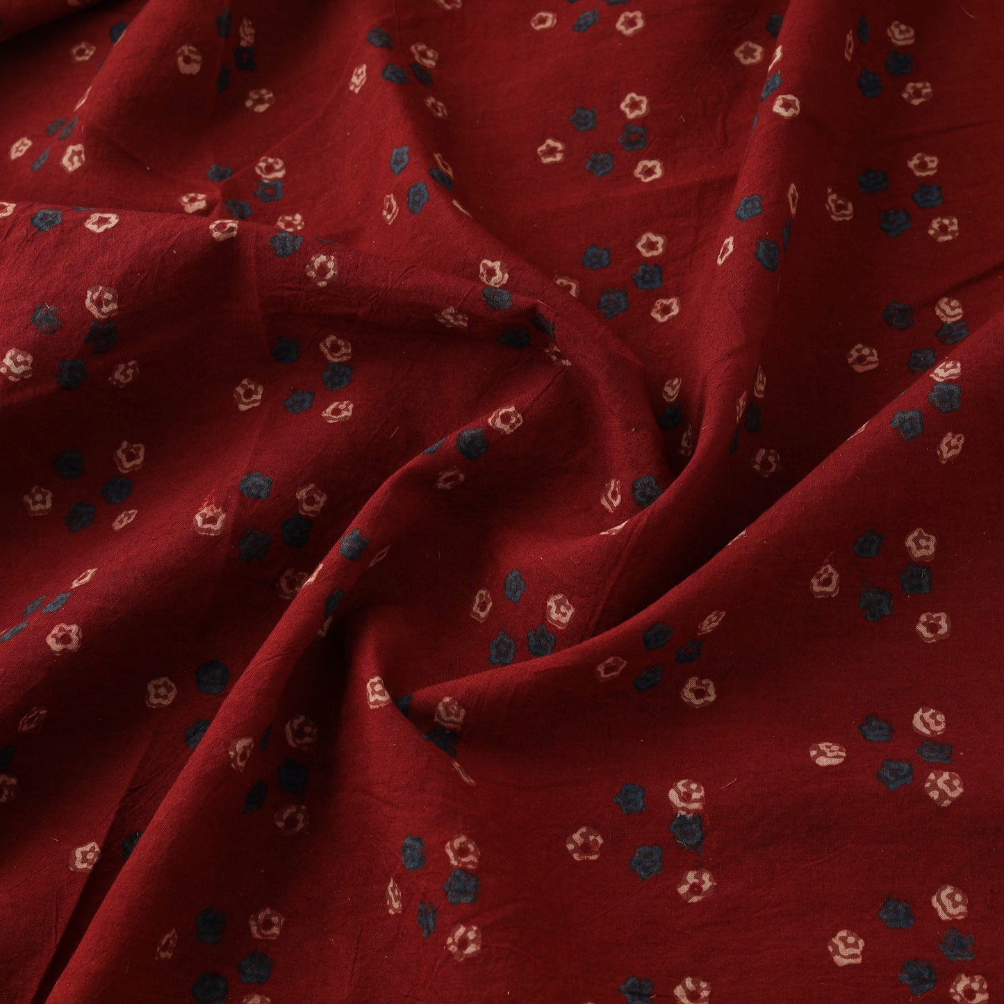 Kutch Hand Block Ajrakh Print Natural Dyed Cotton Fabric 37