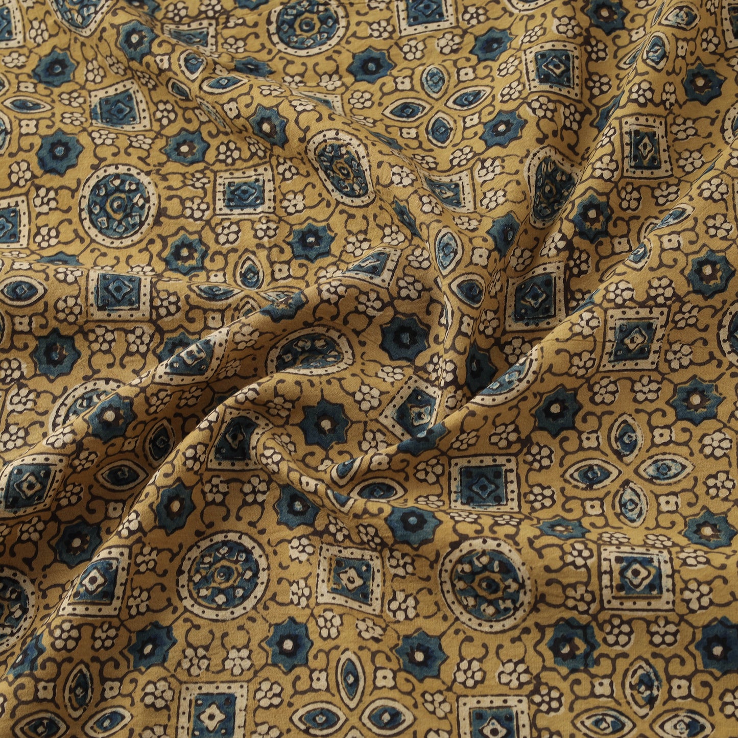 Kutch Hand Block Ajrakh Print Natural Dyed Cotton Fabric 43