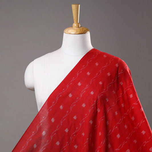 Red - Sambalpuri Ikat Weaving Cotton Fabric