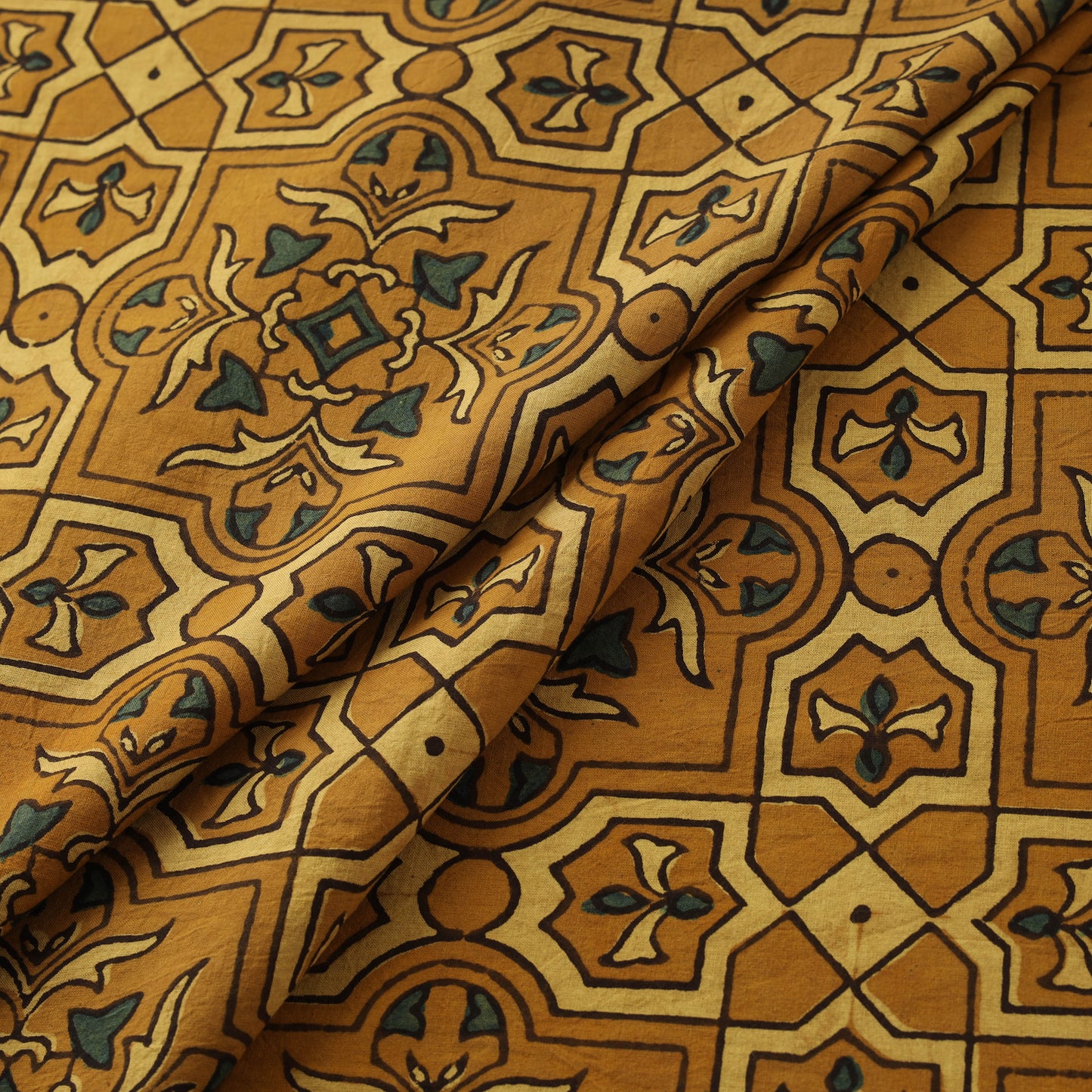 Kutch Hand Block Ajrakh Print Natural Dyed Cotton Fabric 44