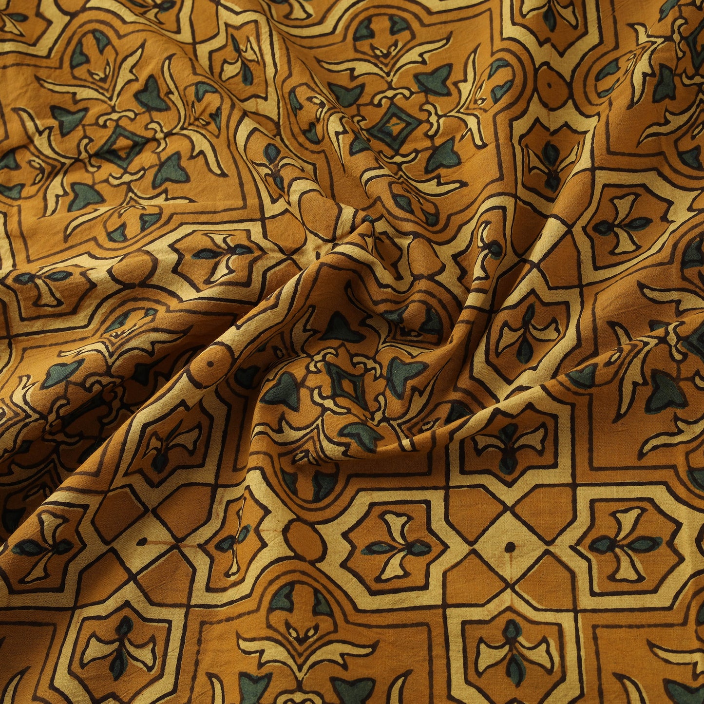 Kutch Hand Block Ajrakh Print Natural Dyed Cotton Fabric 44