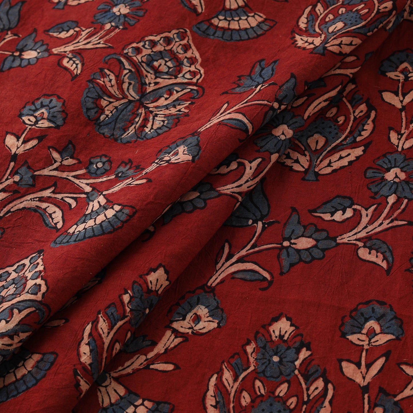Kutch Hand Block Ajrakh Print Natural Dyed Cotton Fabric 47