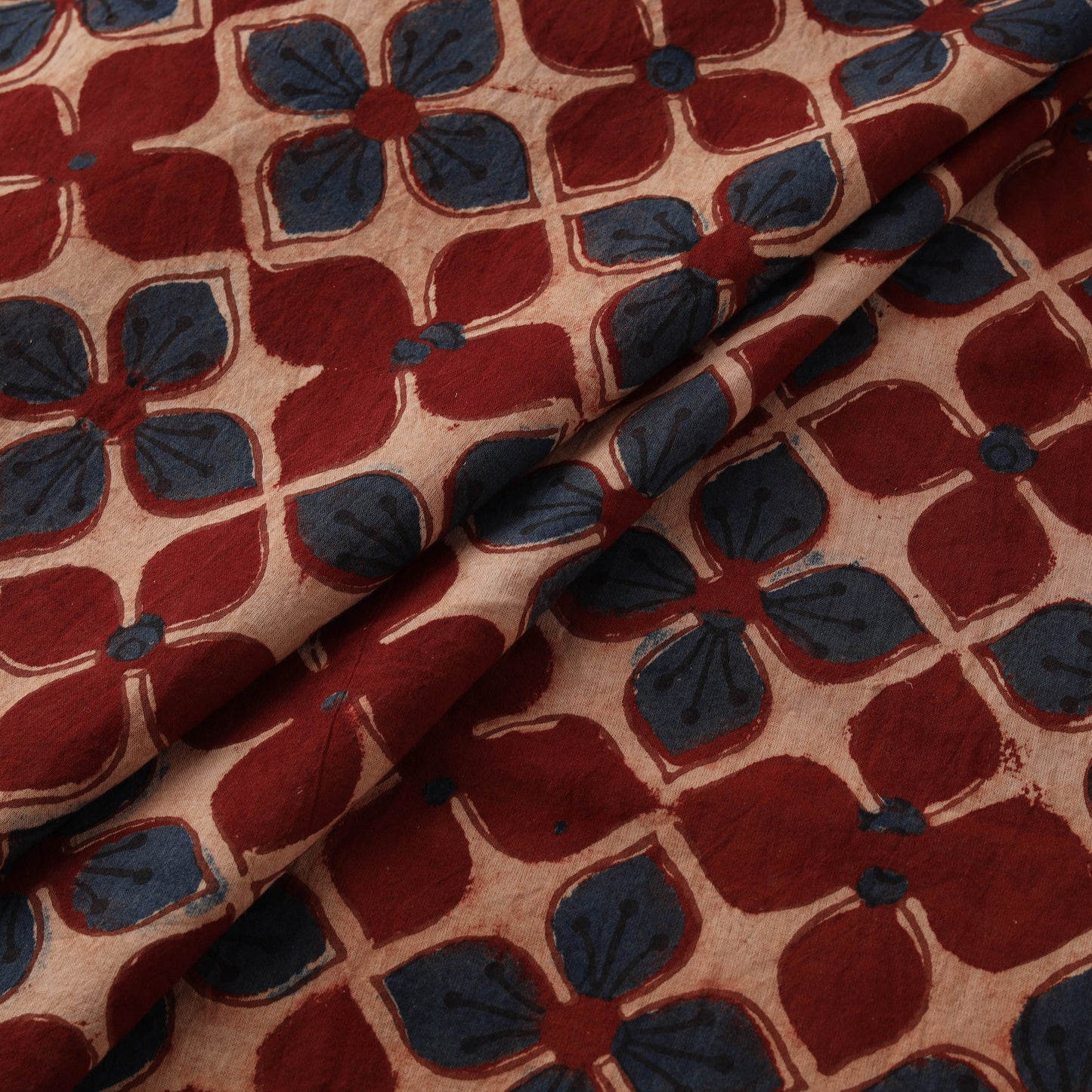 Kutch Hand Block Ajrakh Print Natural Dyed Cotton Fabric 50