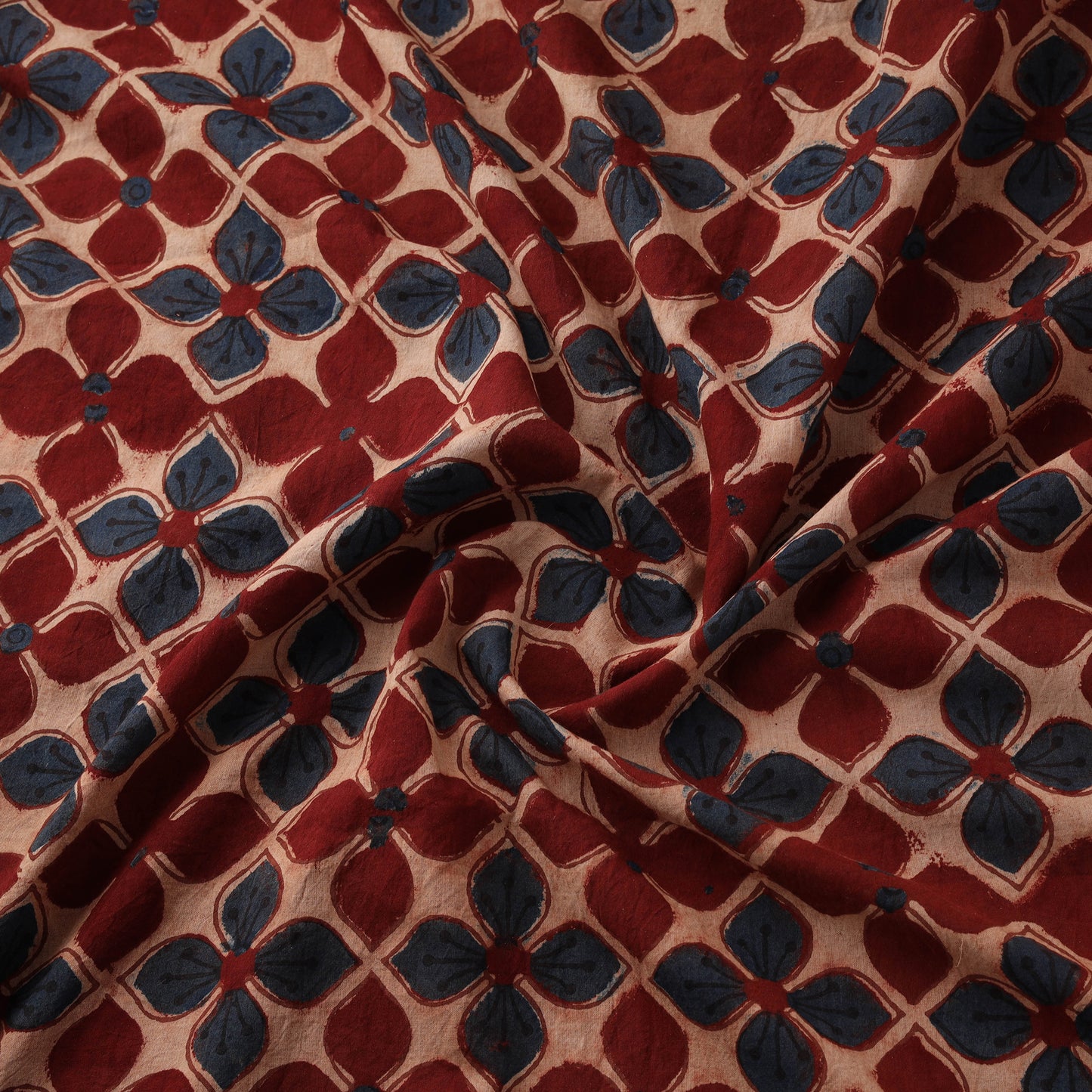Kutch Hand Block Ajrakh Print Natural Dyed Cotton Fabric 50