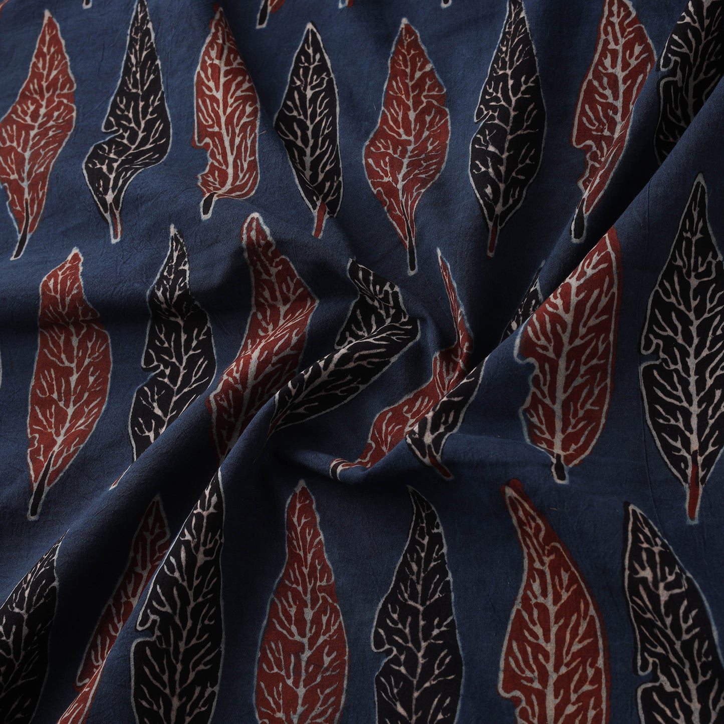Kutch Hand Block Ajrakh Print Natural Dyed Cotton Fabric 51