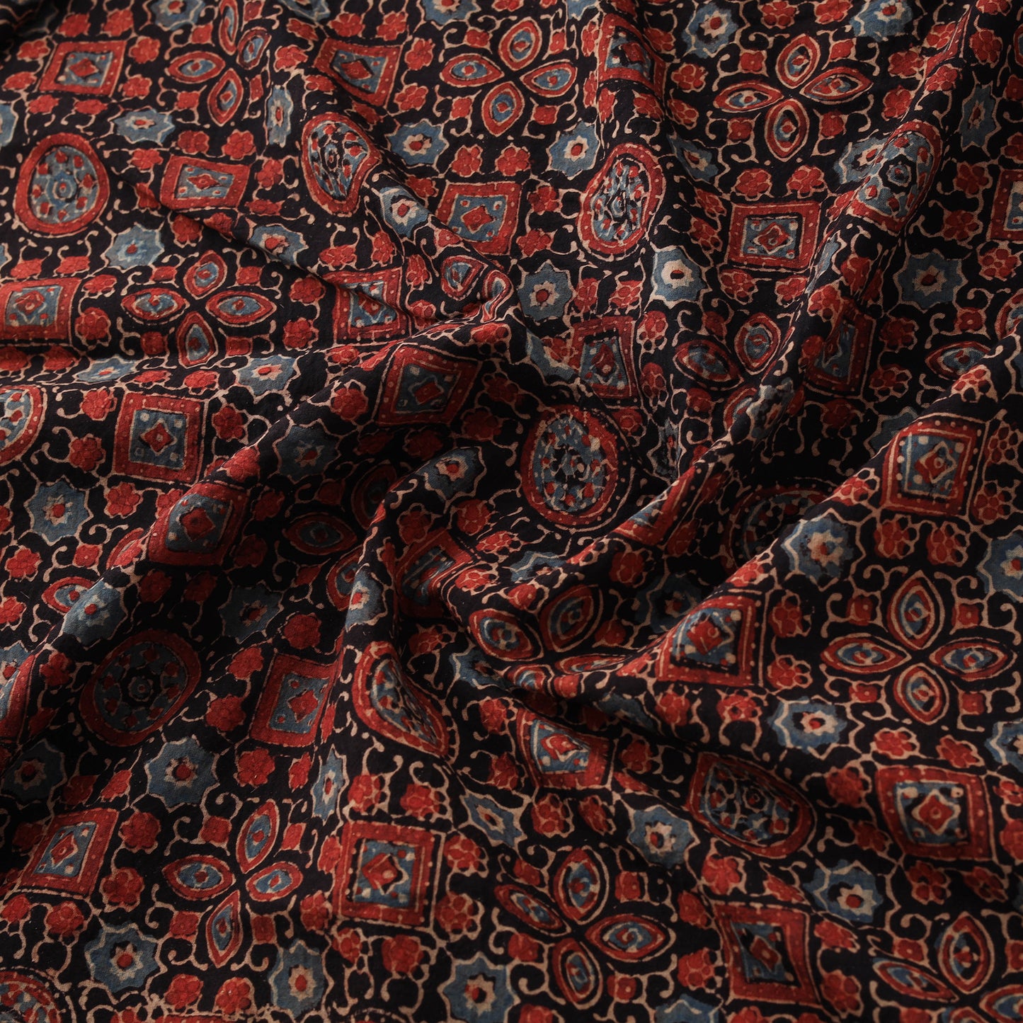Kutch Hand Block Ajrakh Print Natural Dyed Cotton Fabric 55