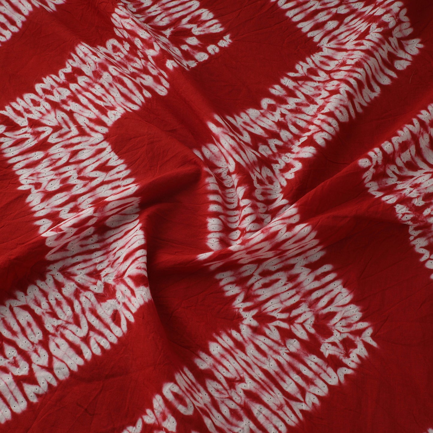 Red - Shibori Tie-Dye Pure Cotton Fabric 08