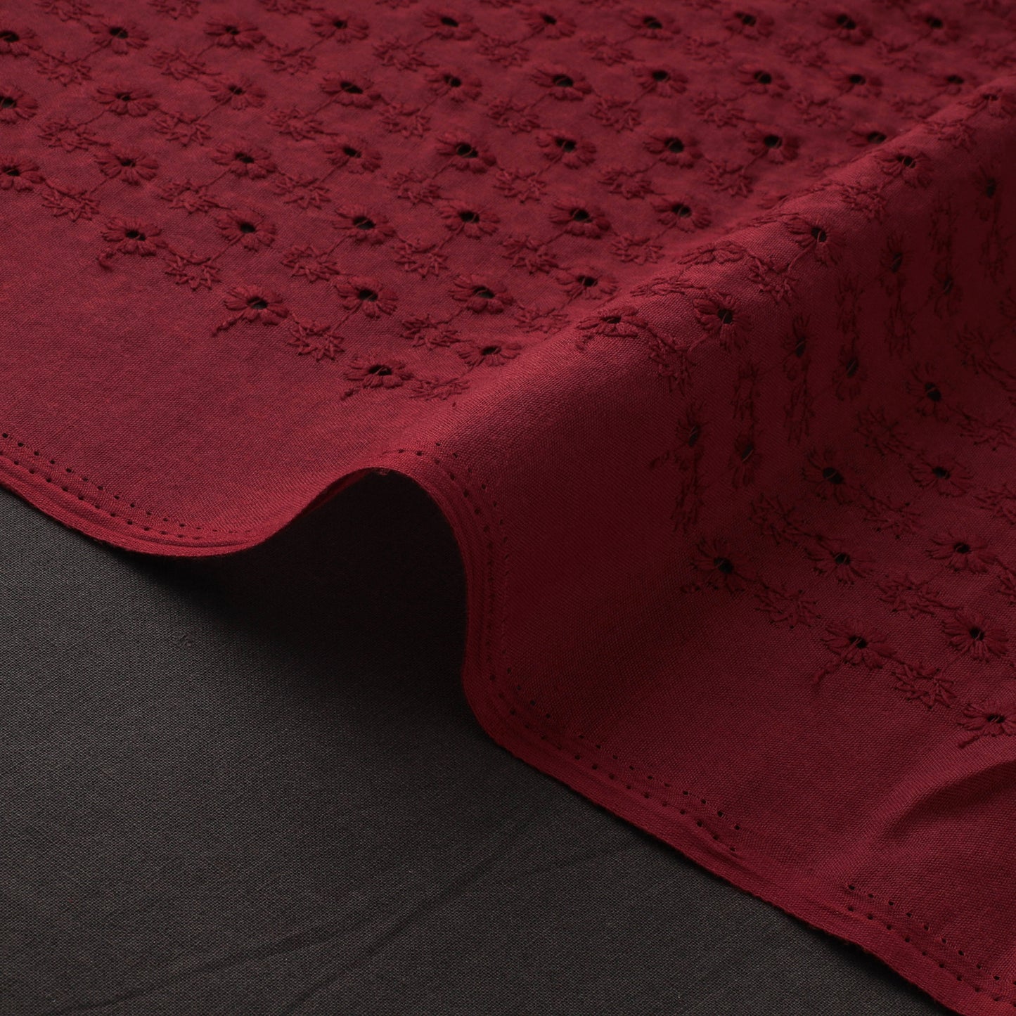 Floral Embroidered Cotton Hakoba Fabric 13