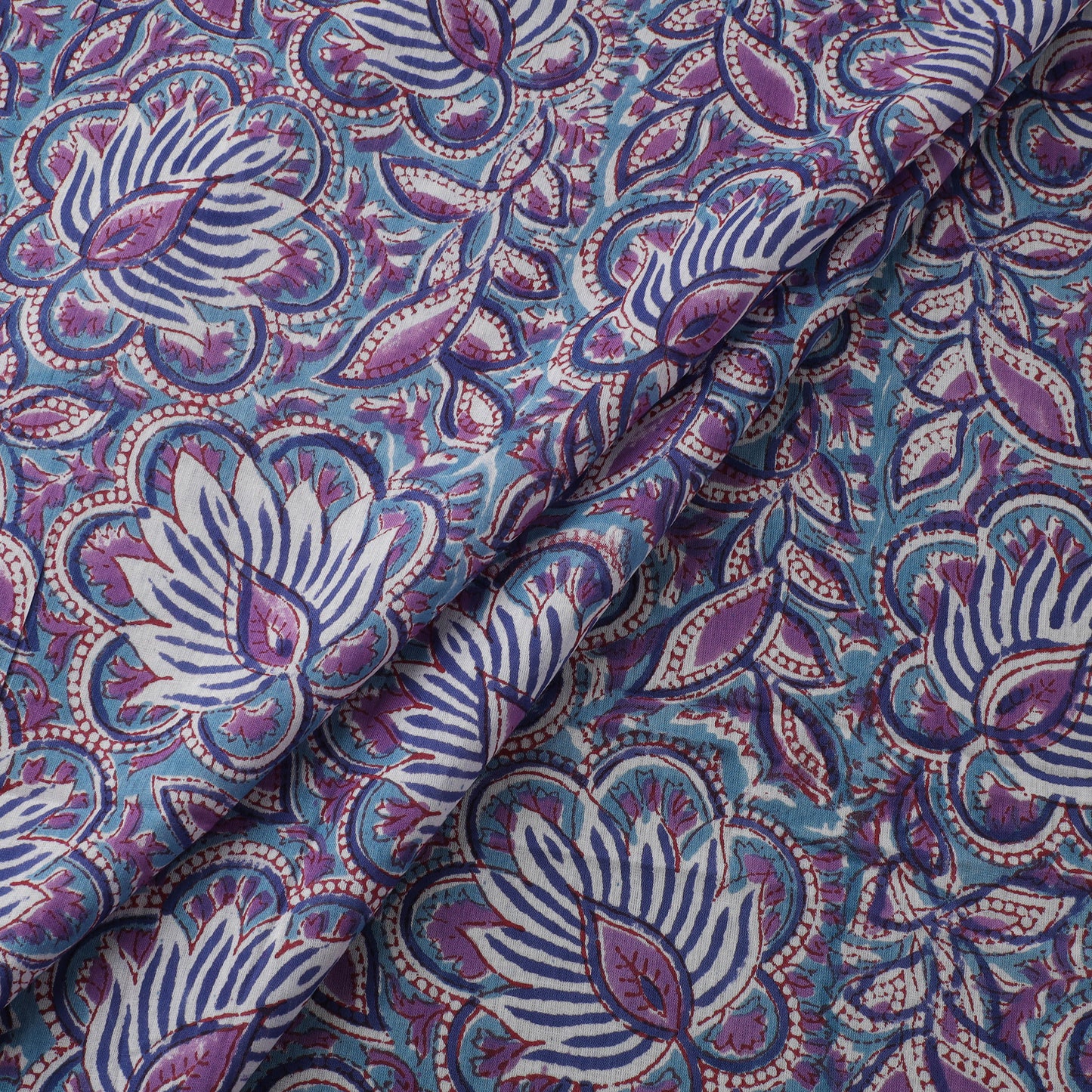 Sanganeri Hand Block Print Pure Mul Cotton Fabric 08