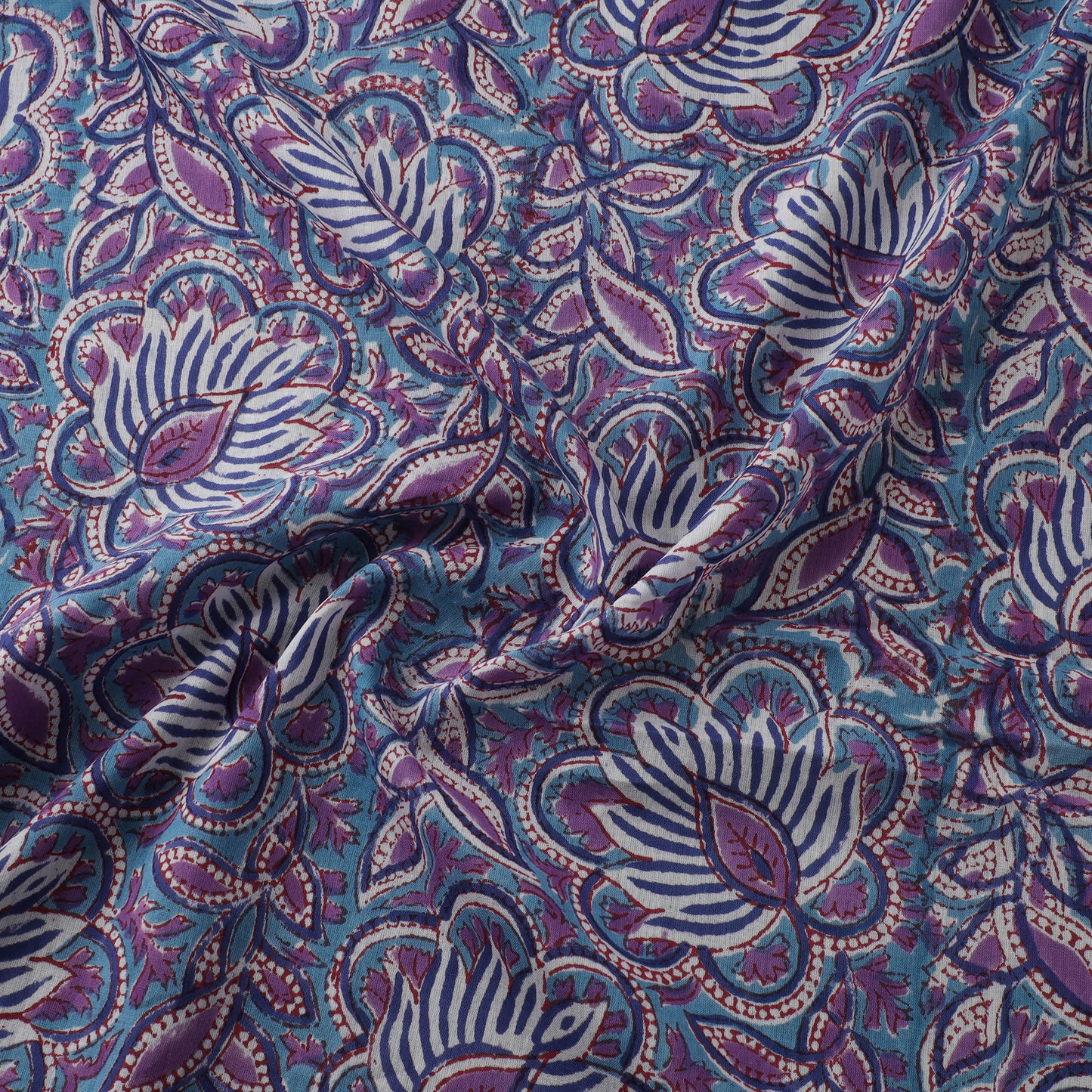 Sanganeri Hand Block Print Pure Mul Cotton Fabric 08