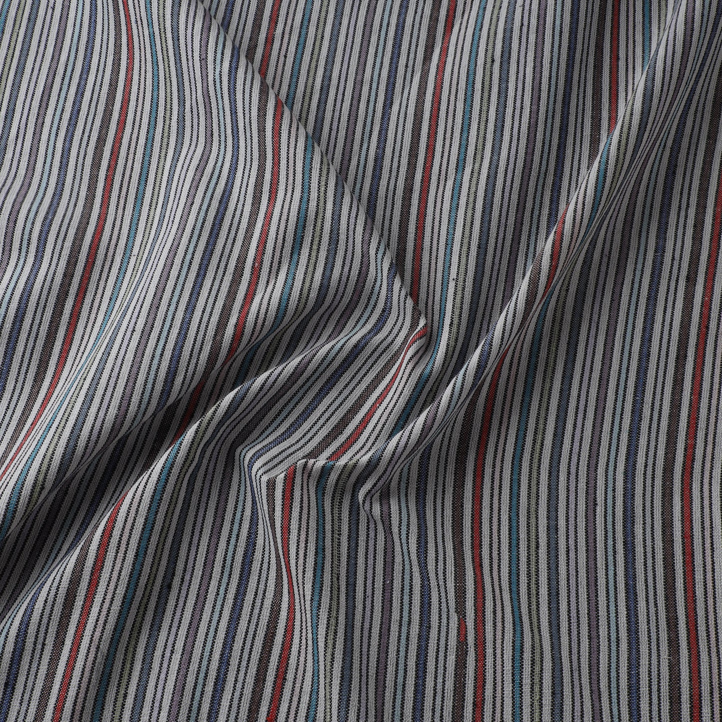 Jhiri Pure Handloom Stripes Cotton Fabric 09