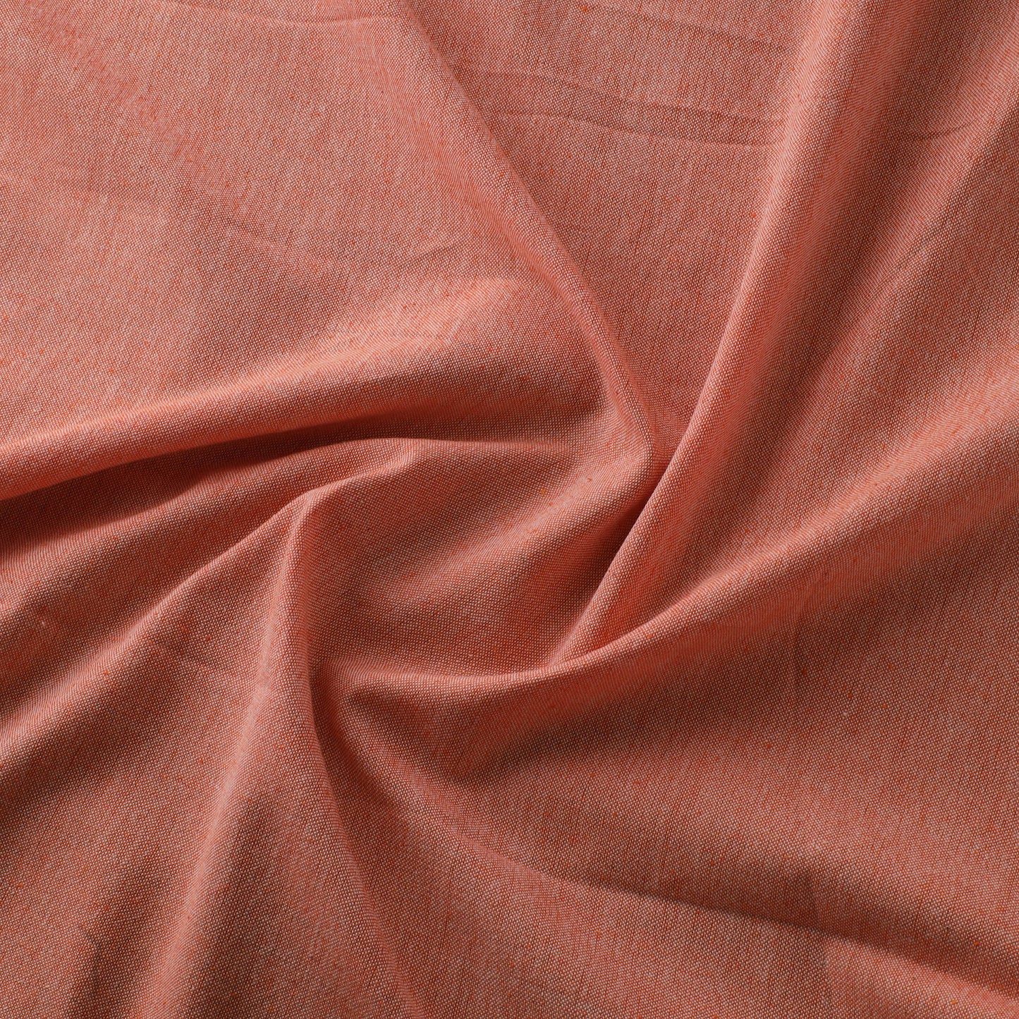 Peach - Jhiri Pure Handloom Plain Cotton Fabric 20
