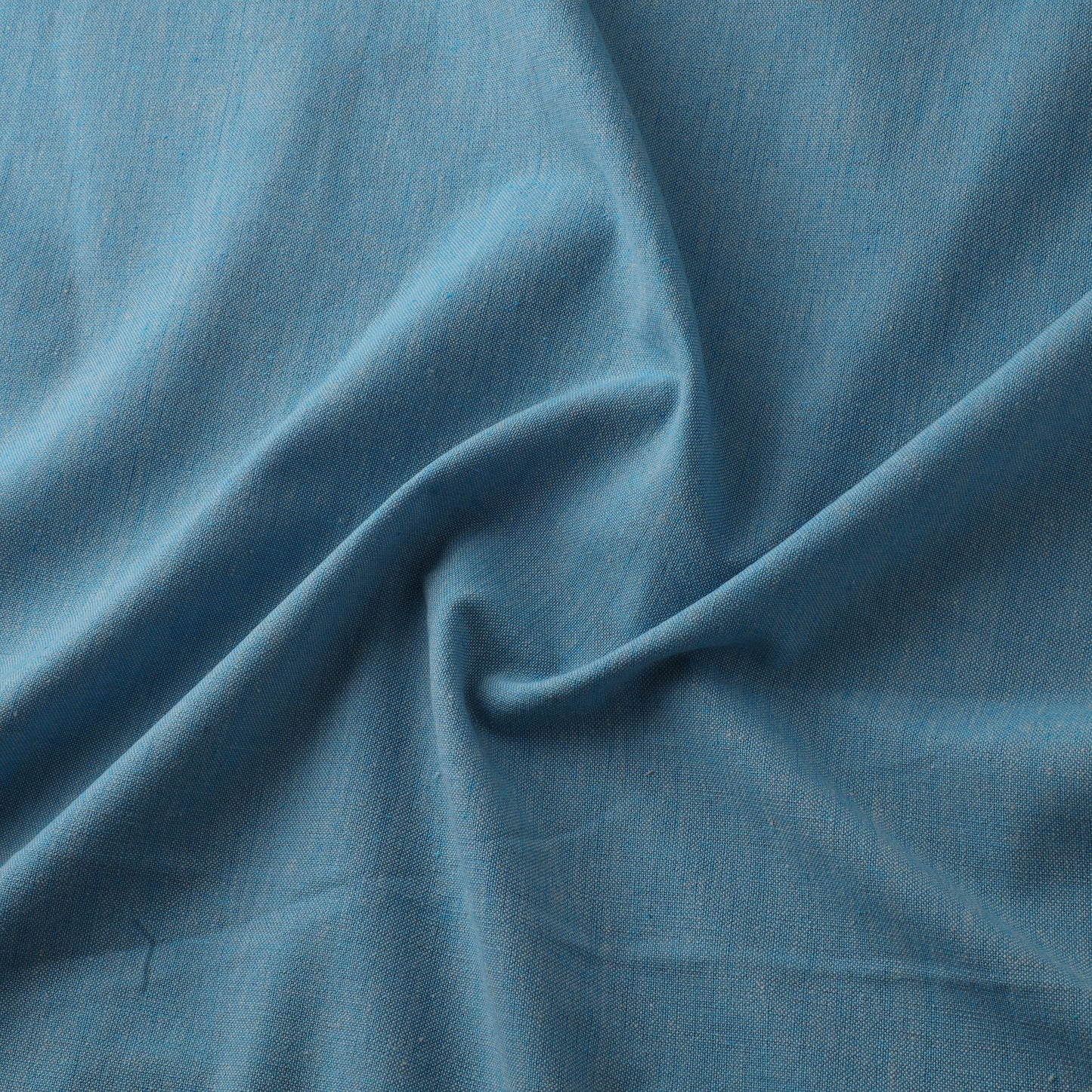 Blue - Jhiri Pure Handloom Plain Cotton Fabric 23