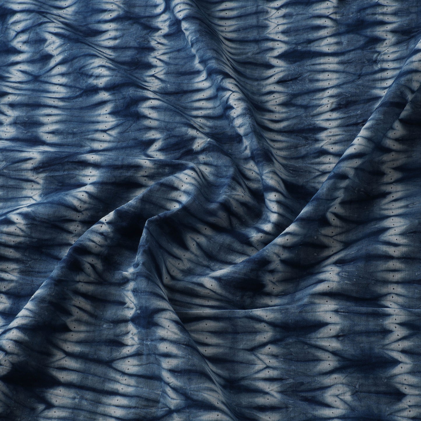 Blue - Shibori Tie-Dye Pure Cotton Fabric 25