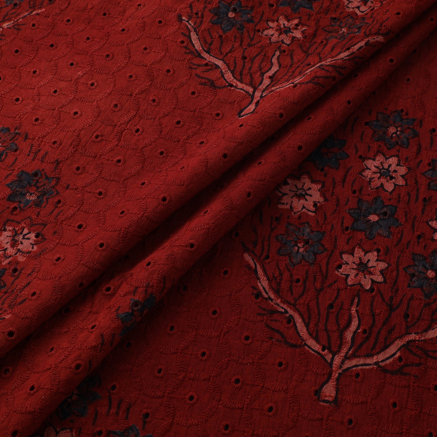 Hakoba Hand Block Ajrakh Print Natural Dyed Cotton Fabric 13