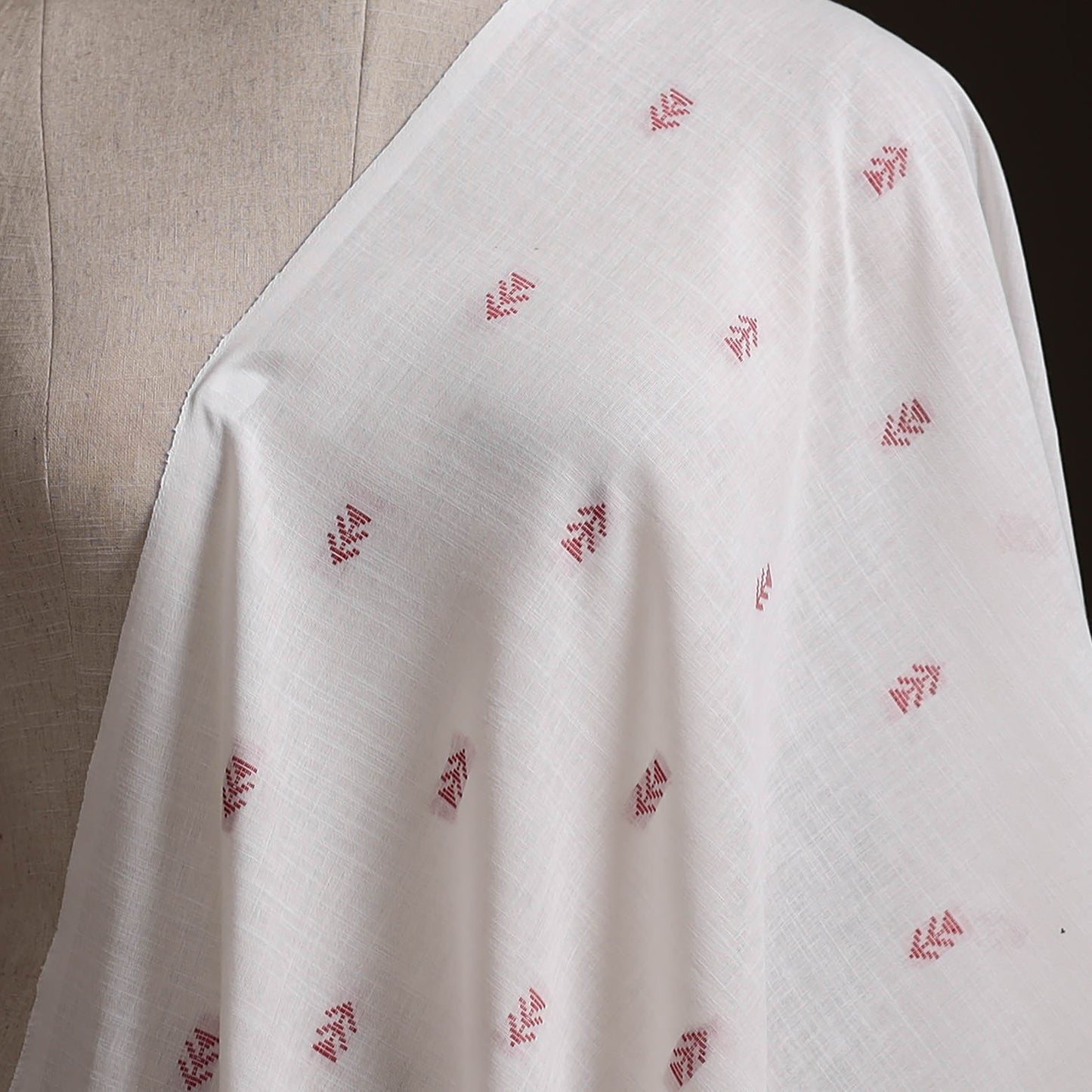 White - Prewashed Cotton Jacquard Fabric 54