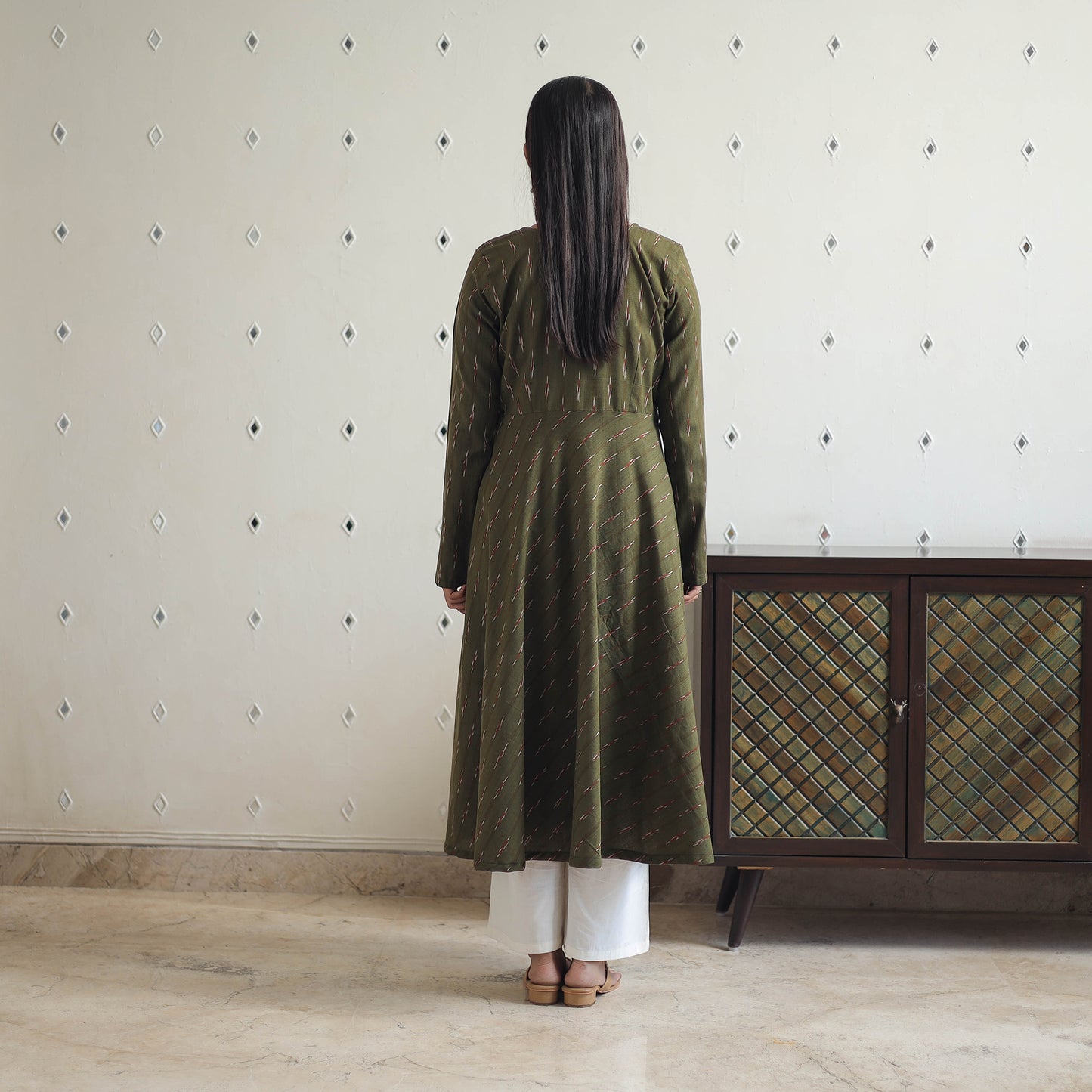 Buy Cotton Flared Pochampally Ikat Kurta
