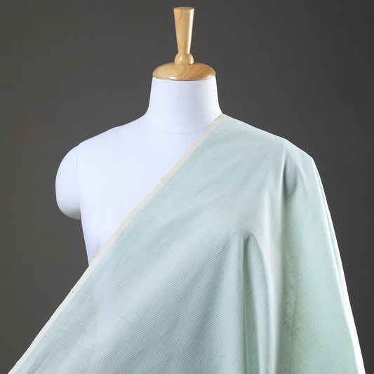Green - Mangalagiri Handloom Stripe Cotton Fabric
