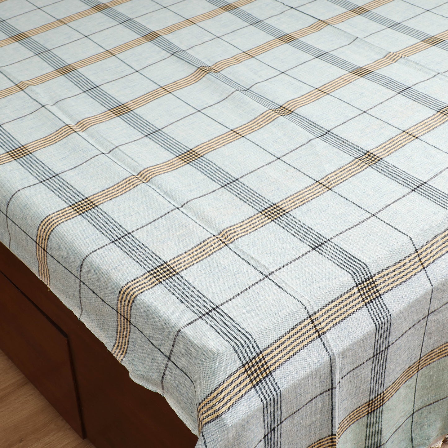 Handloom Cotton Double Bedsheet (108 x 90 in) 80