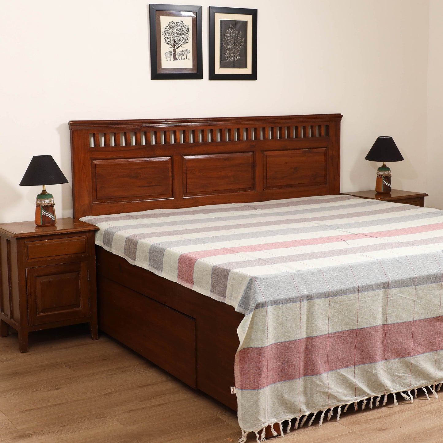 Handloom Cotton Double Bedsheet (108 x 90 in) 81