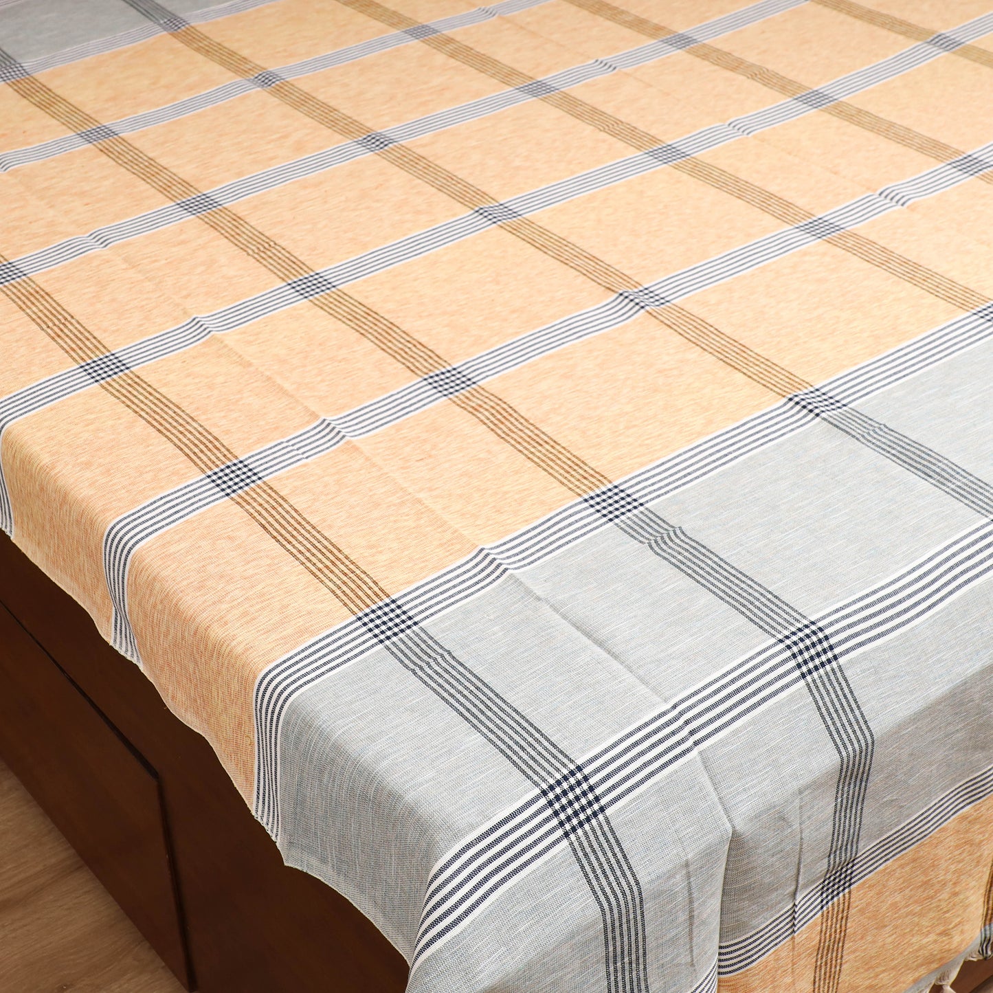 Handloom Cotton Double Bedsheet (108 x 90 in) 96