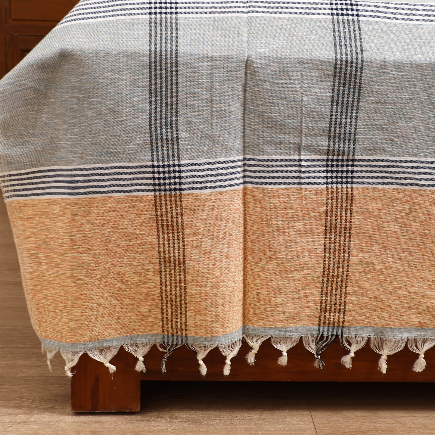 Handloom Cotton Double Bedsheet (108 x 90 in) 96