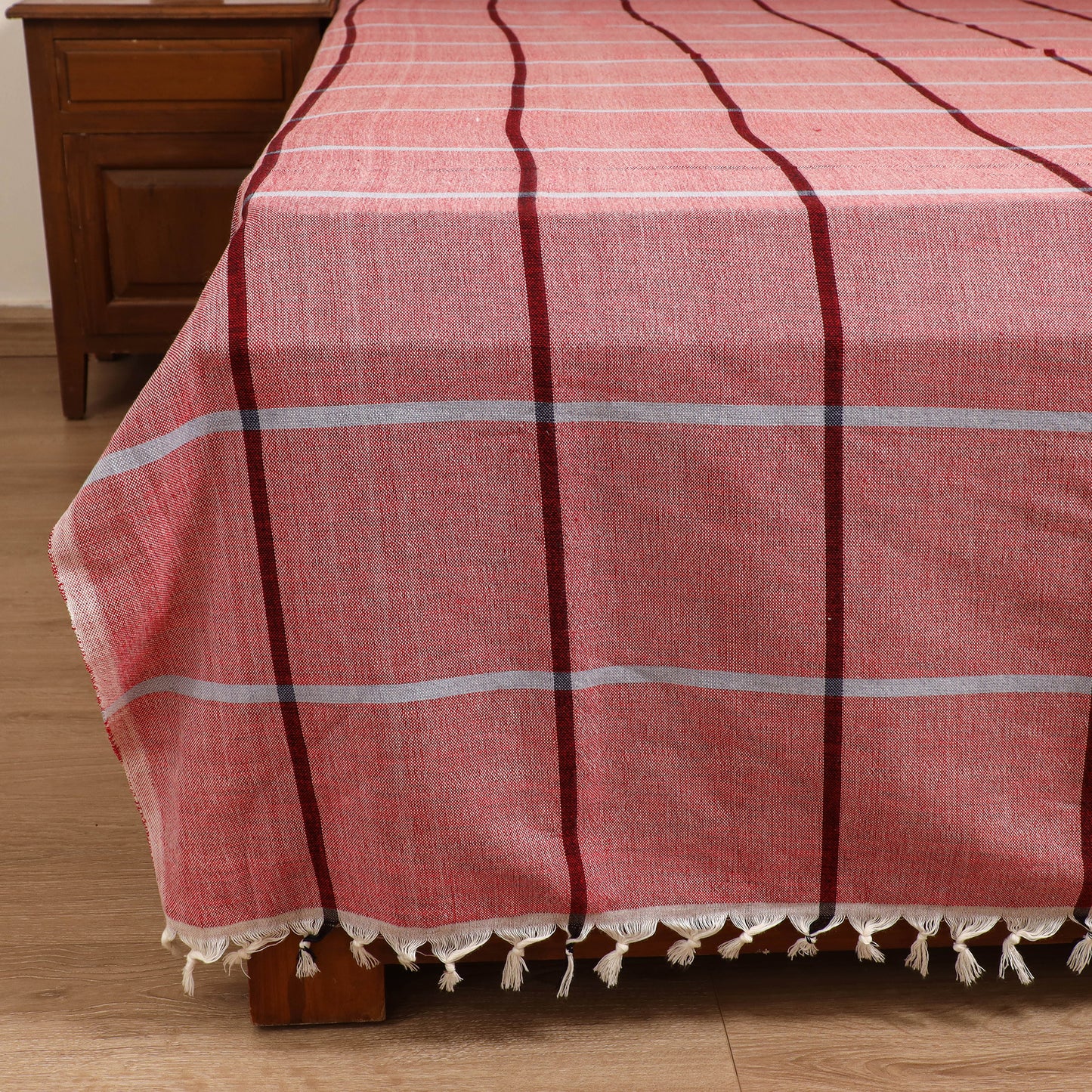 Handloom Cotton Double Bedsheet (108 x 90 in) 112