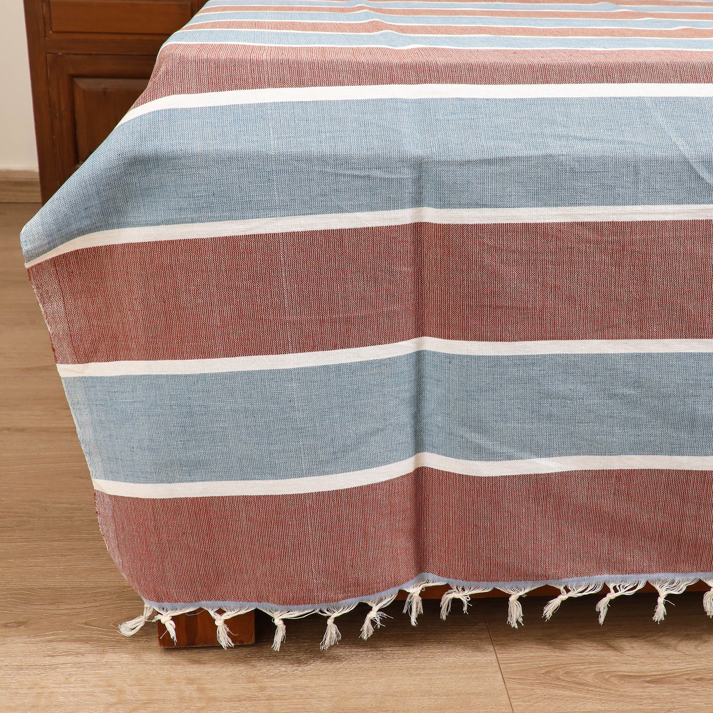 Handloom Cotton Double Bedsheet (108 x 90 in) 114
