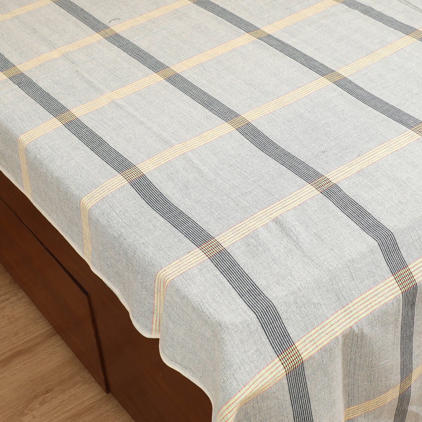 Handloom Cotton Double Bedsheet (108 x 90 in) 115