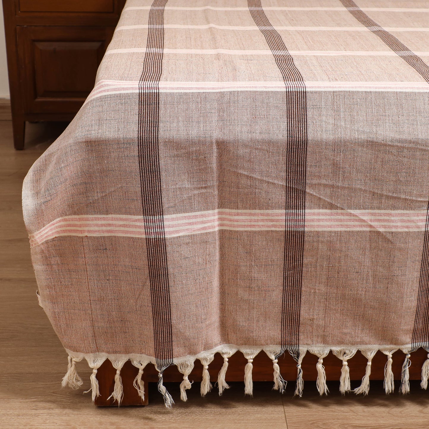 Handloom Cotton Double Bedsheet (108 x 90 in) 140