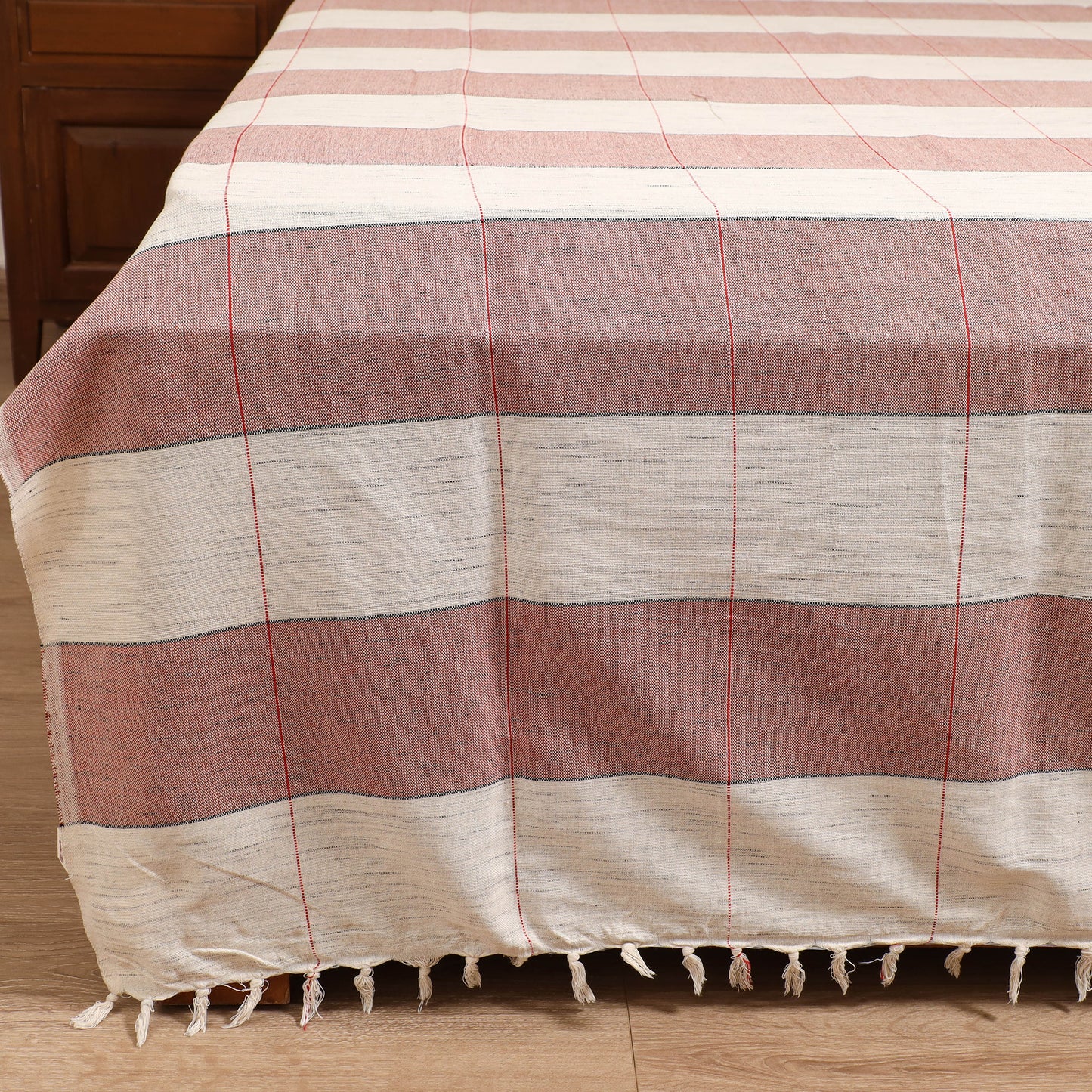 Handloom Cotton Double Bedsheet (108 x 90 in) 155