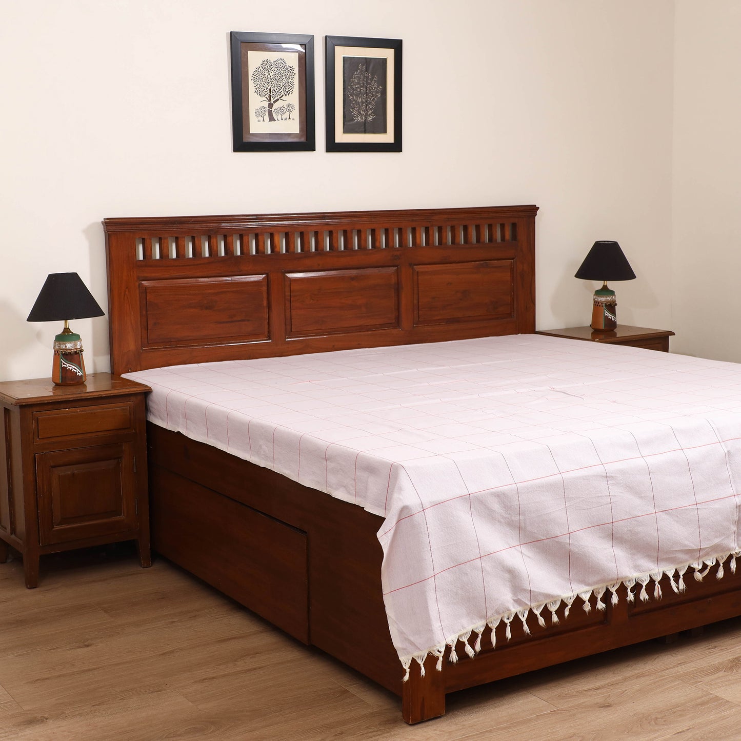 Handloom Cotton Double Bedsheet (90 x 90 in) 157