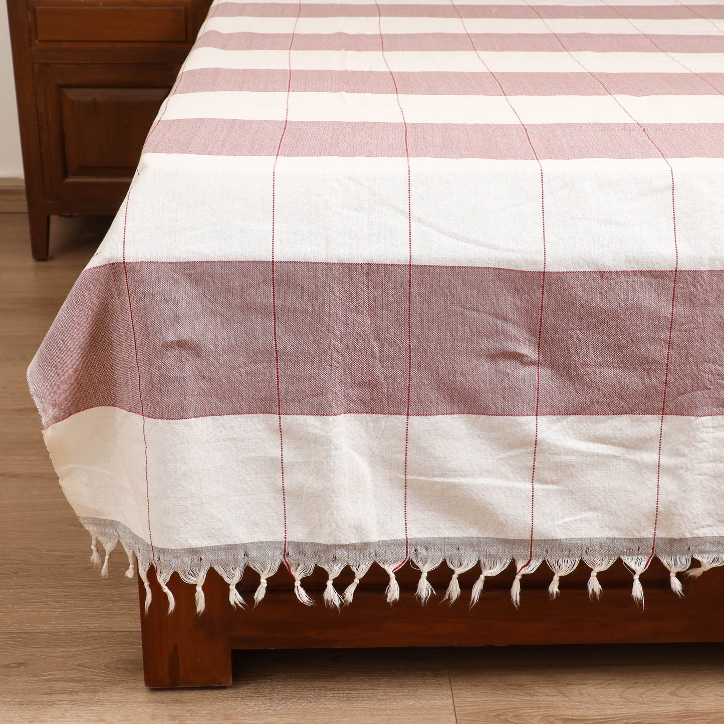 Handloom Cotton Double Bedsheet (90 x 90 in) 175