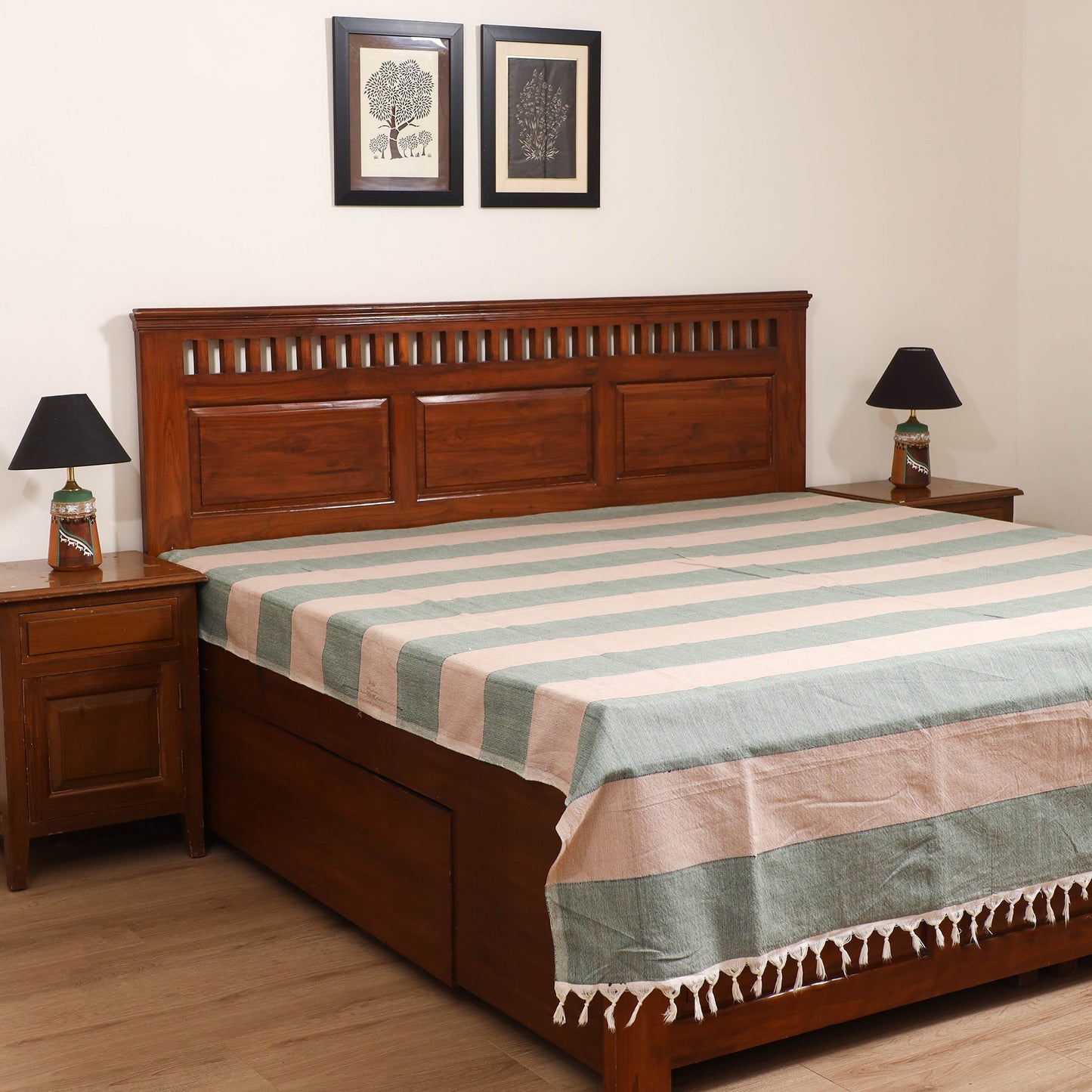 Handloom Cotton Double Bedsheet (90 x 90 in) 179