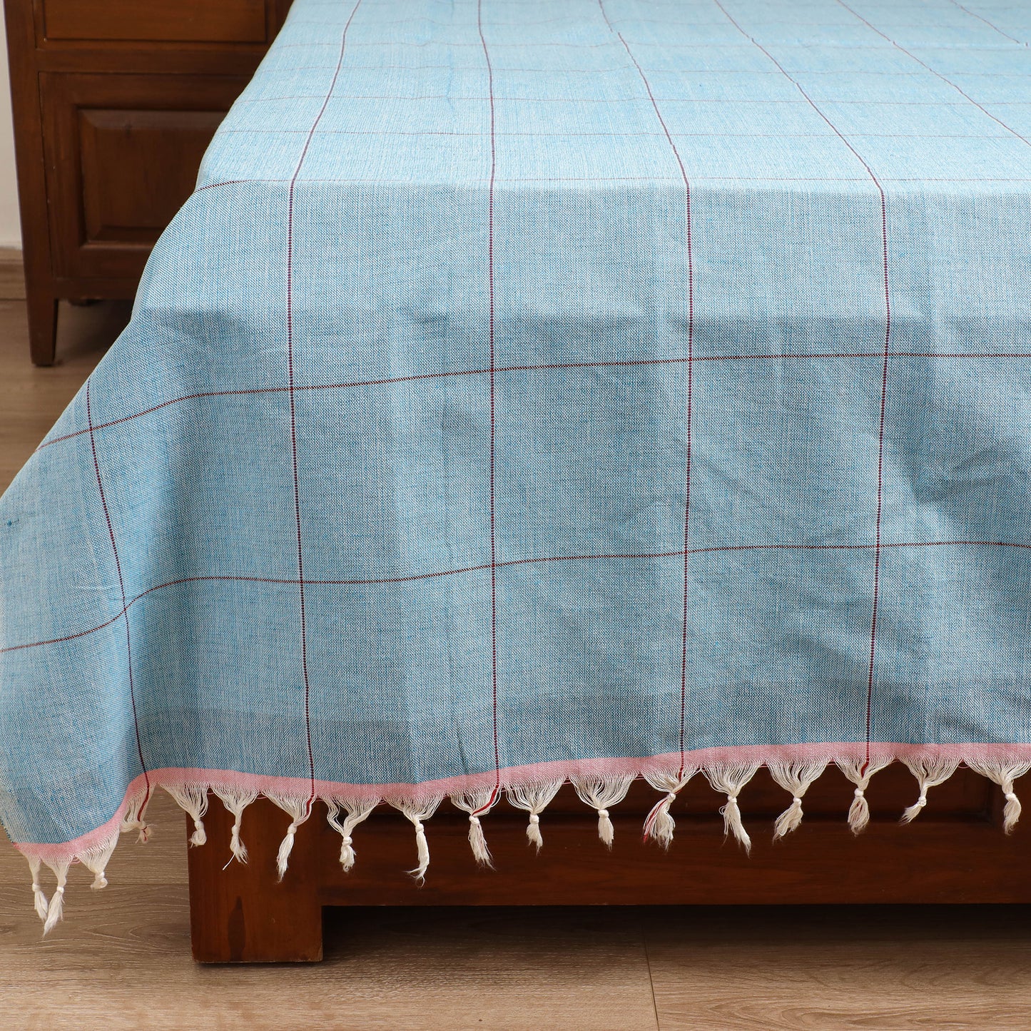 Handloom Cotton Double Bedsheet (90 x 90 in) 181