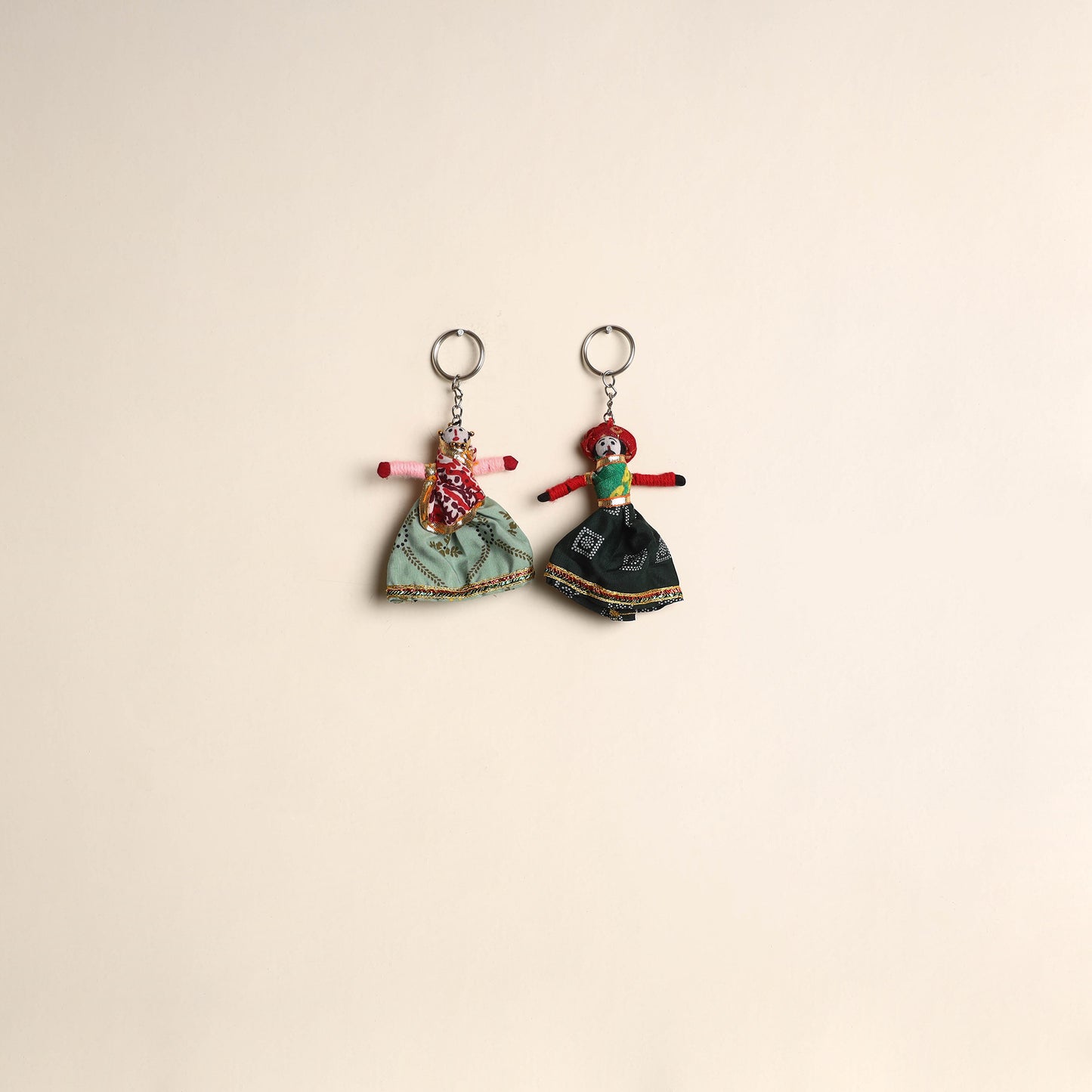 Multicolor - Rajasthani Puppet Couple Handmade Keychain (Set of 2) 13