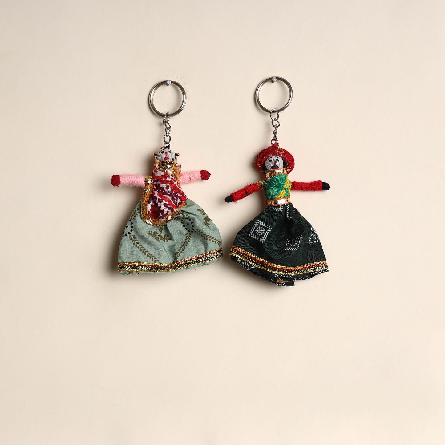 Multicolor - Rajasthani Puppet Couple Handmade Keychain (Set of 2) 13