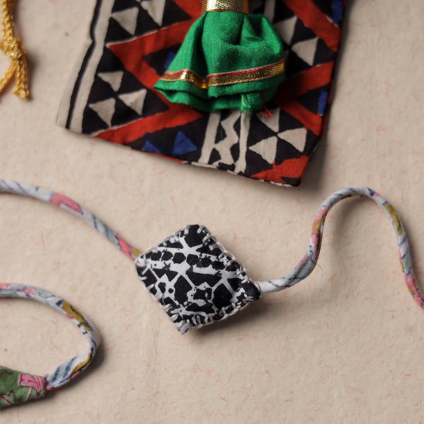 Handcrafted Flower Bead Work Fabart Rakhi 20