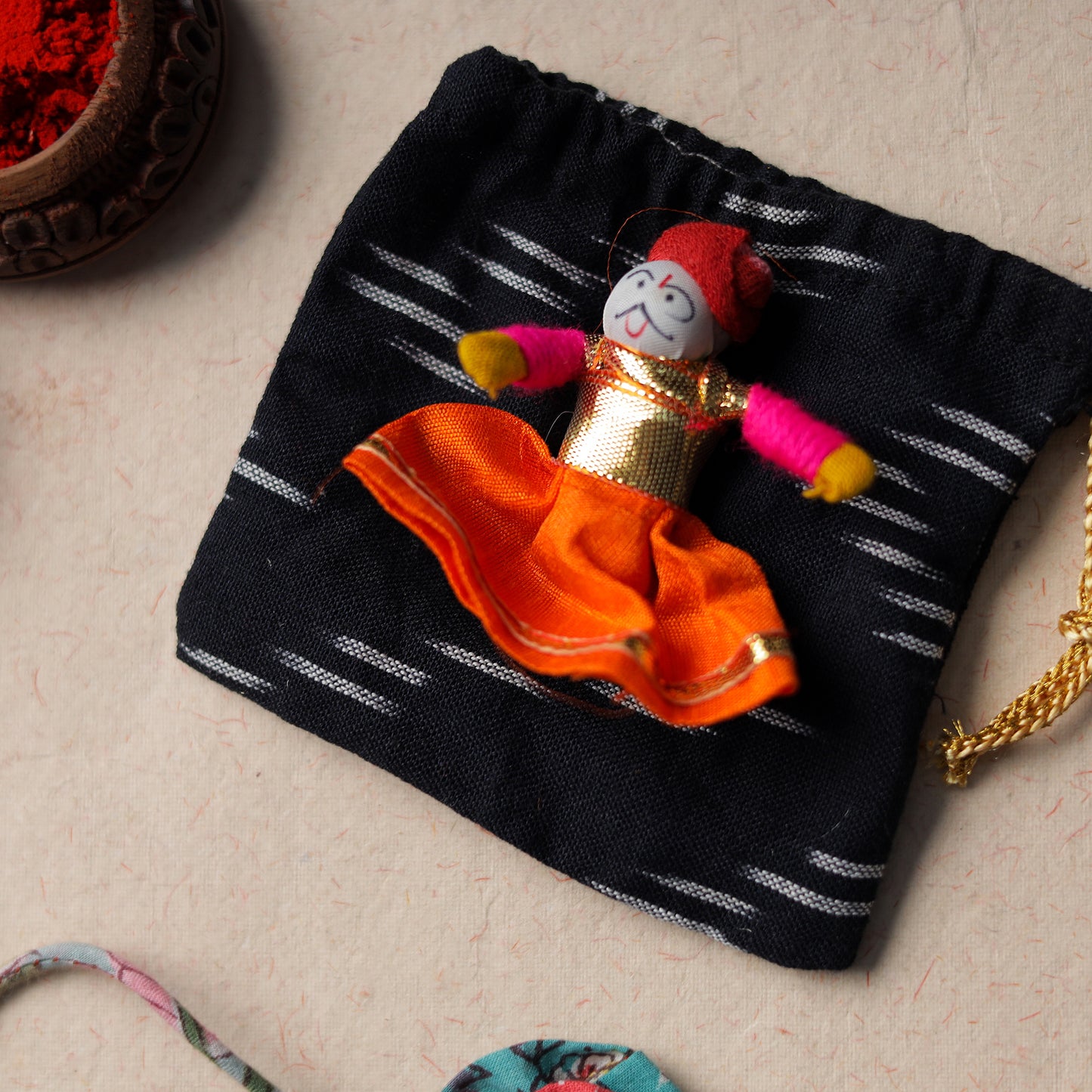 Handcrafted Flower Bead Work Fabart Rakhi 36